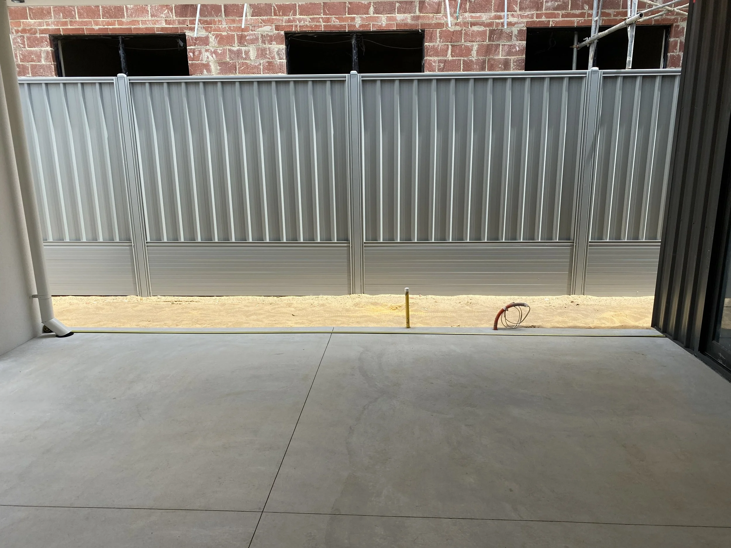 Colorbond panel and post at Salter Point.