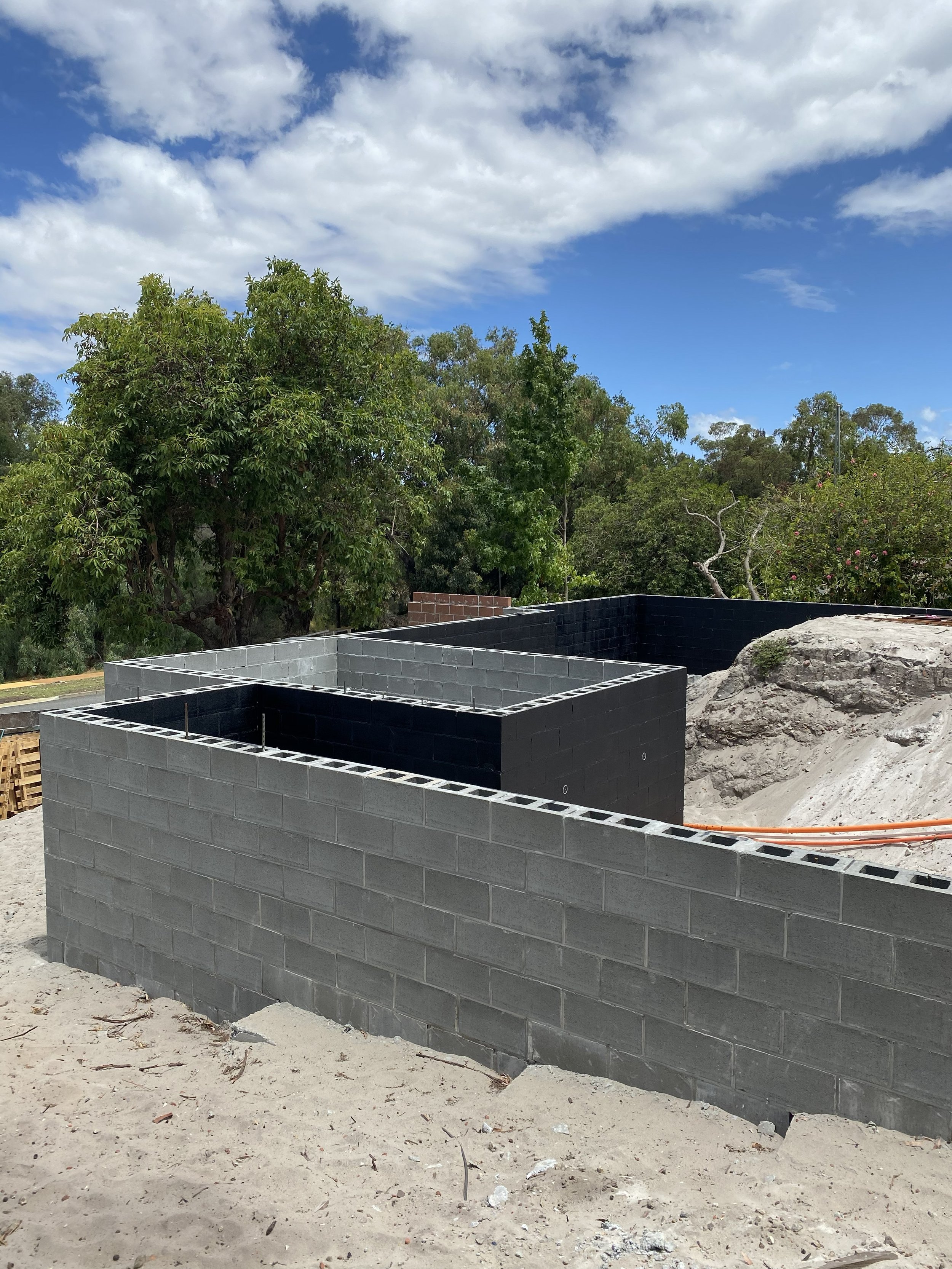 Reinforced concrete blocks at Mount Pleasant.