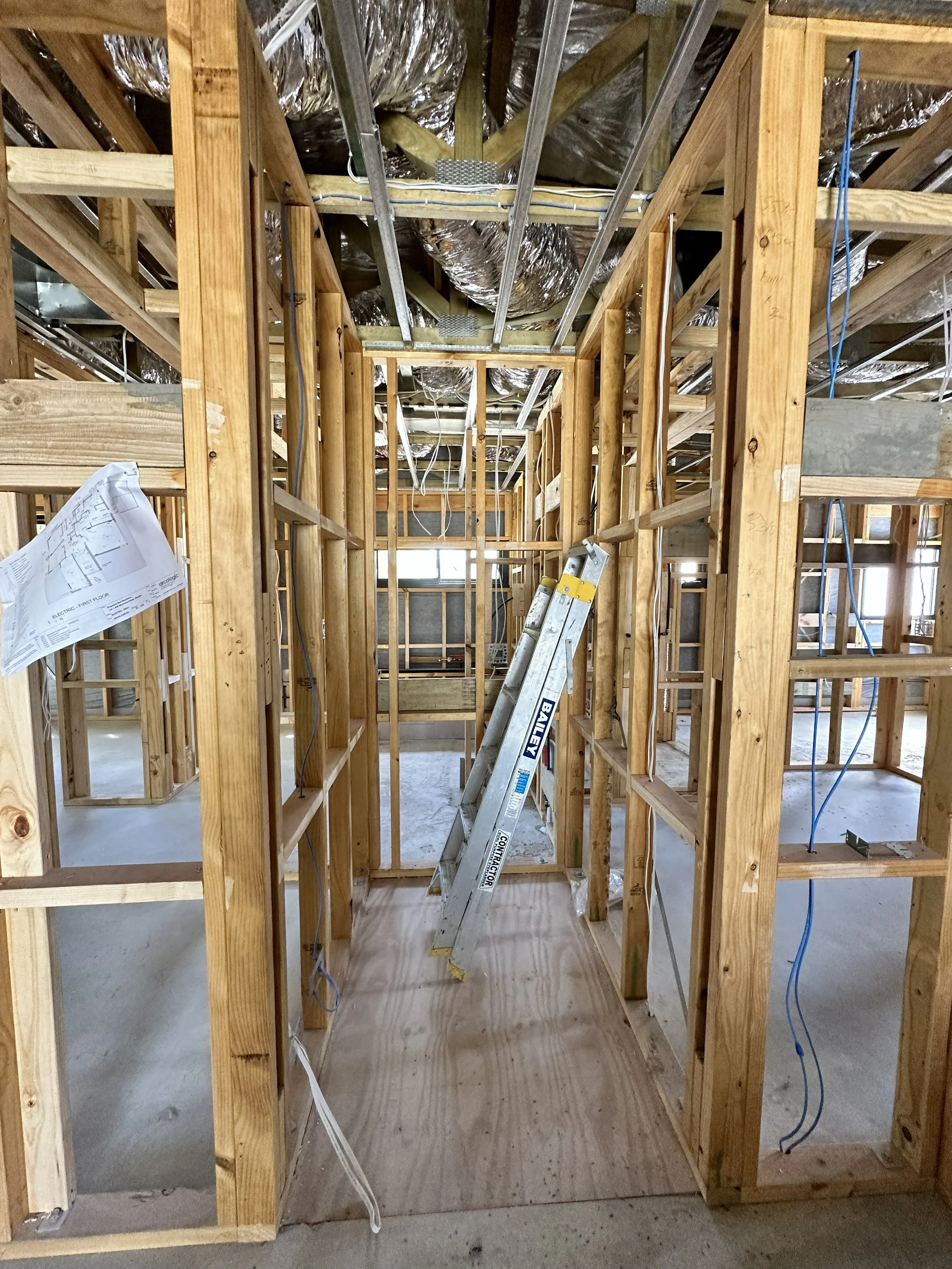  A temporary floor will be easy to remove when the lift is installed.
