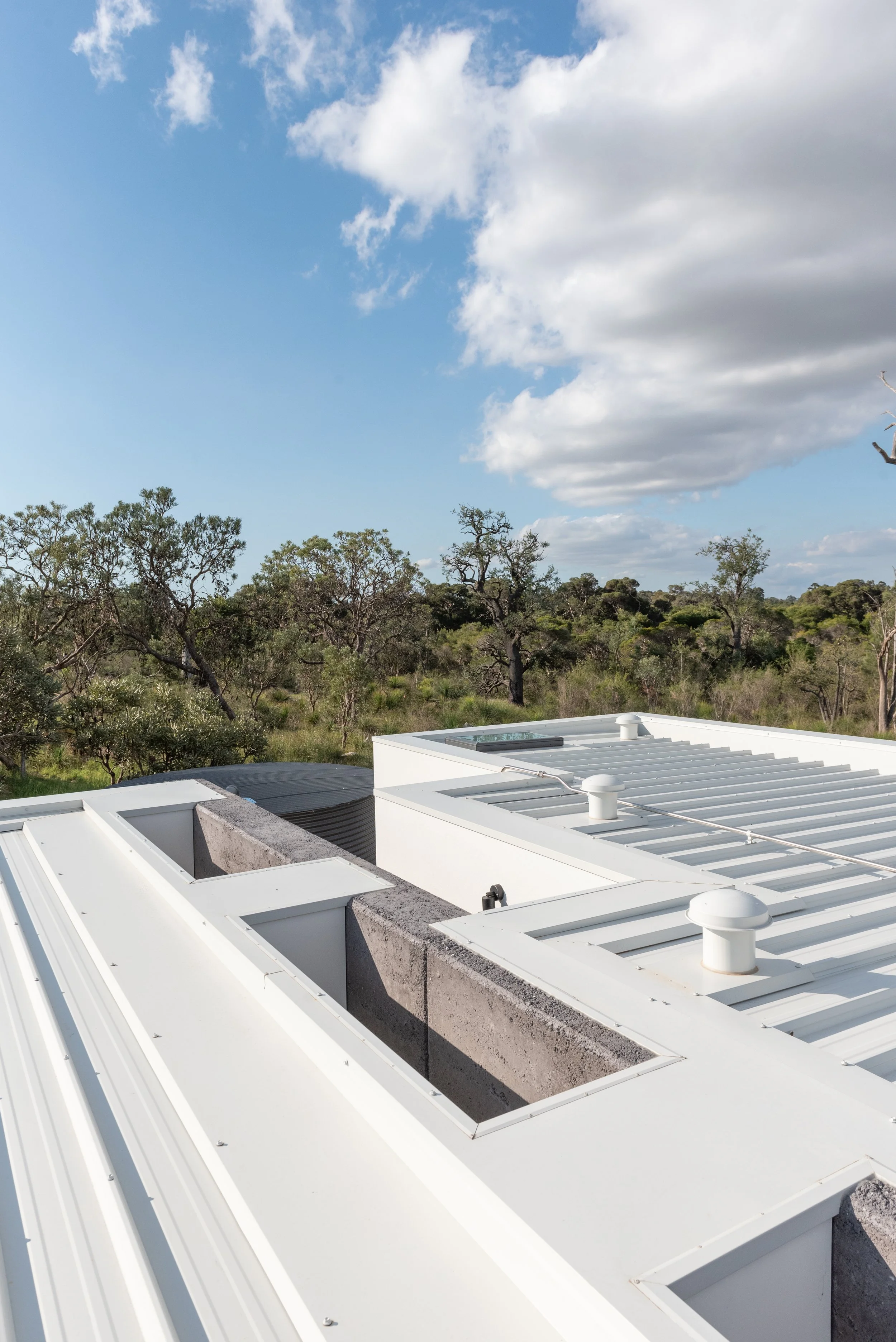Trimdek at our Banjup project in Colorbond Surfmist.