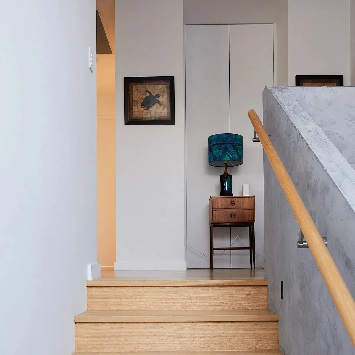 A lift shaft that looks like a cupboard at Arklen's new home build in Attadale, Perth