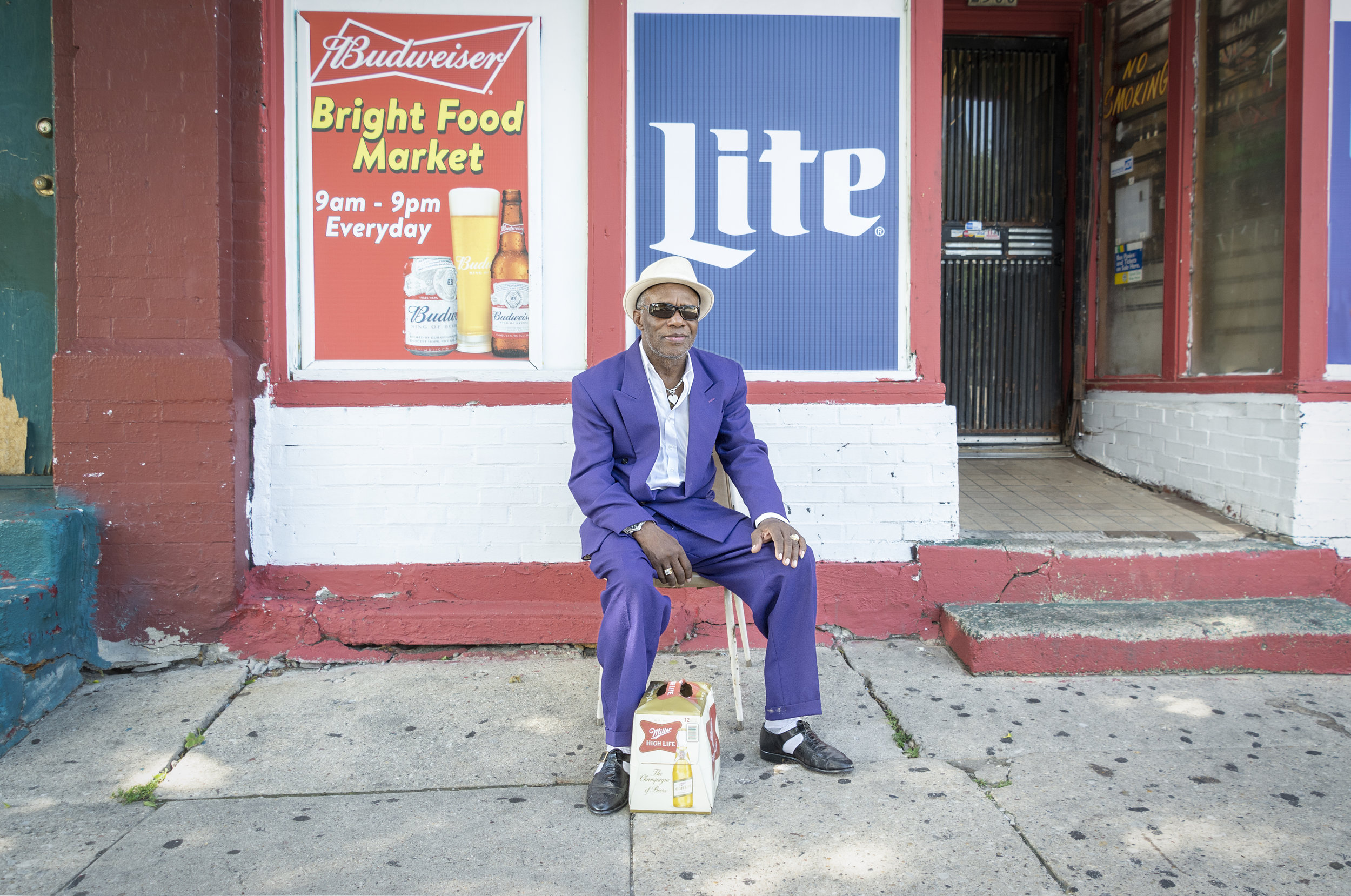 I found Henry Finschis taking a break in front of a corner store. He said, “I came up to Milwaukee from Mississippi by myself at 25. All these years since, I worked construction. I even laid the concrete for these here sidewalks.” I asked if he thought the neighborhood had changed. “Hell, yes. Too many law-breakers now, reckless drivers, got no respect for others. They should be locked up.” I said, “I’ve been walking these streets on and off for six years, talking to folks. Some resent me cause I’m white.” He said, “Just keep doing what you are doing. We’re all of color.”