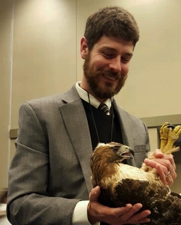 John with friendly bird