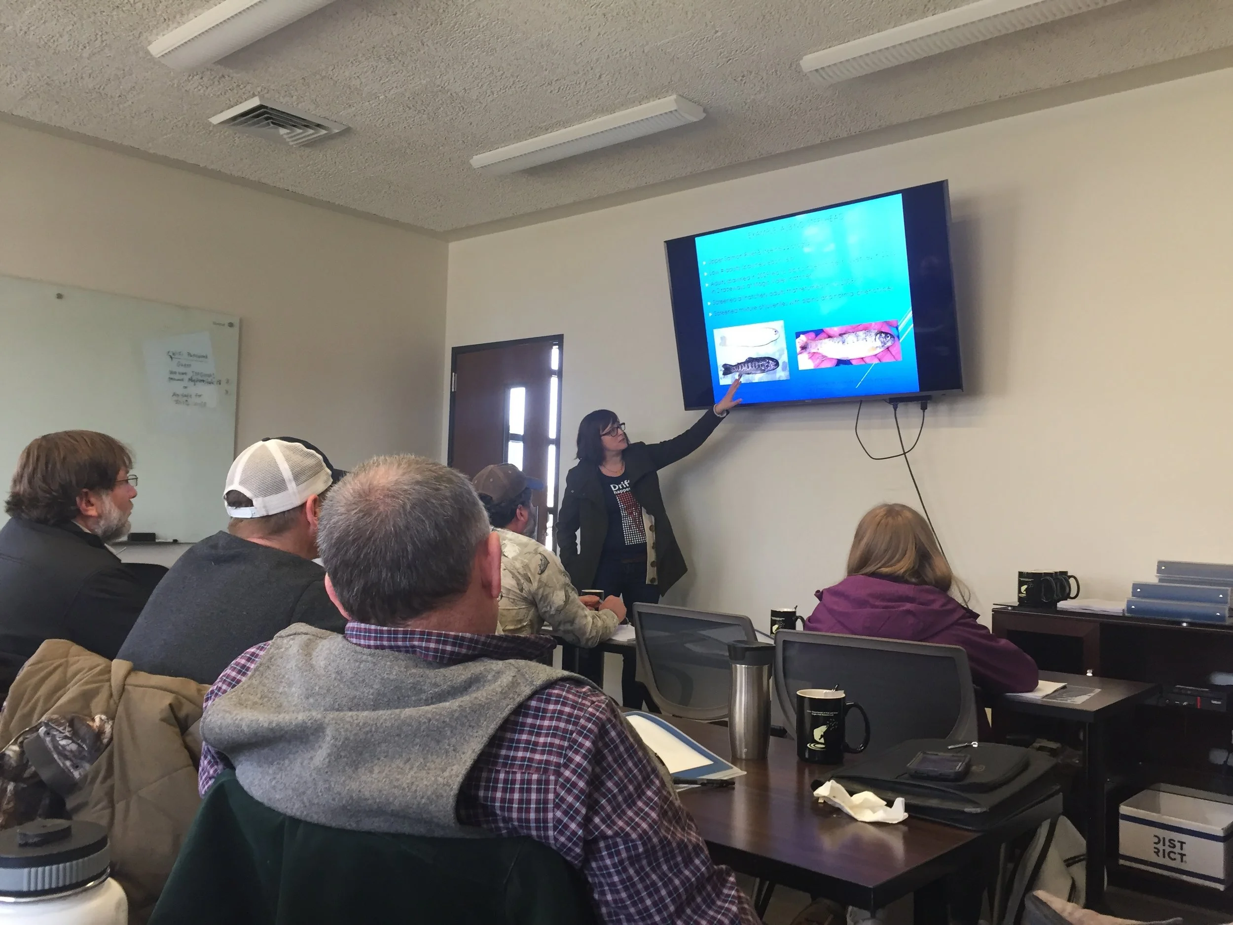 Dr. Coykendall discussing diversity and inbreeding in hatchery salmon stocks