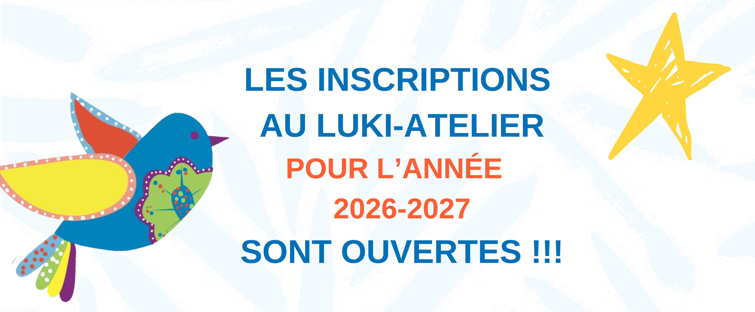 ☀️Année 2026-2027 : pensez à inscrire vos enfants dès maintenant !