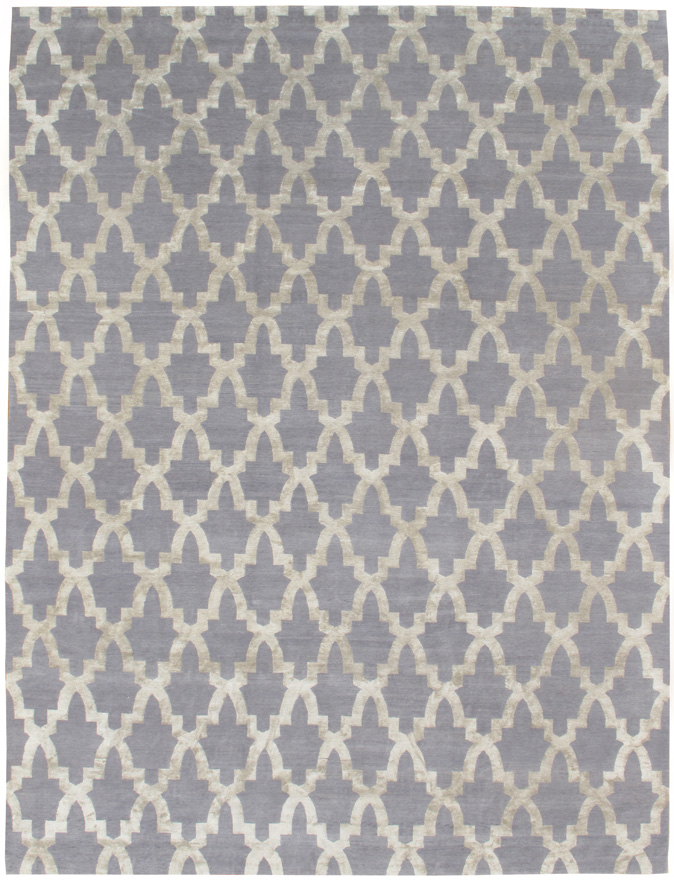 "RIAD SILVER" WOOL AND SILK RUG