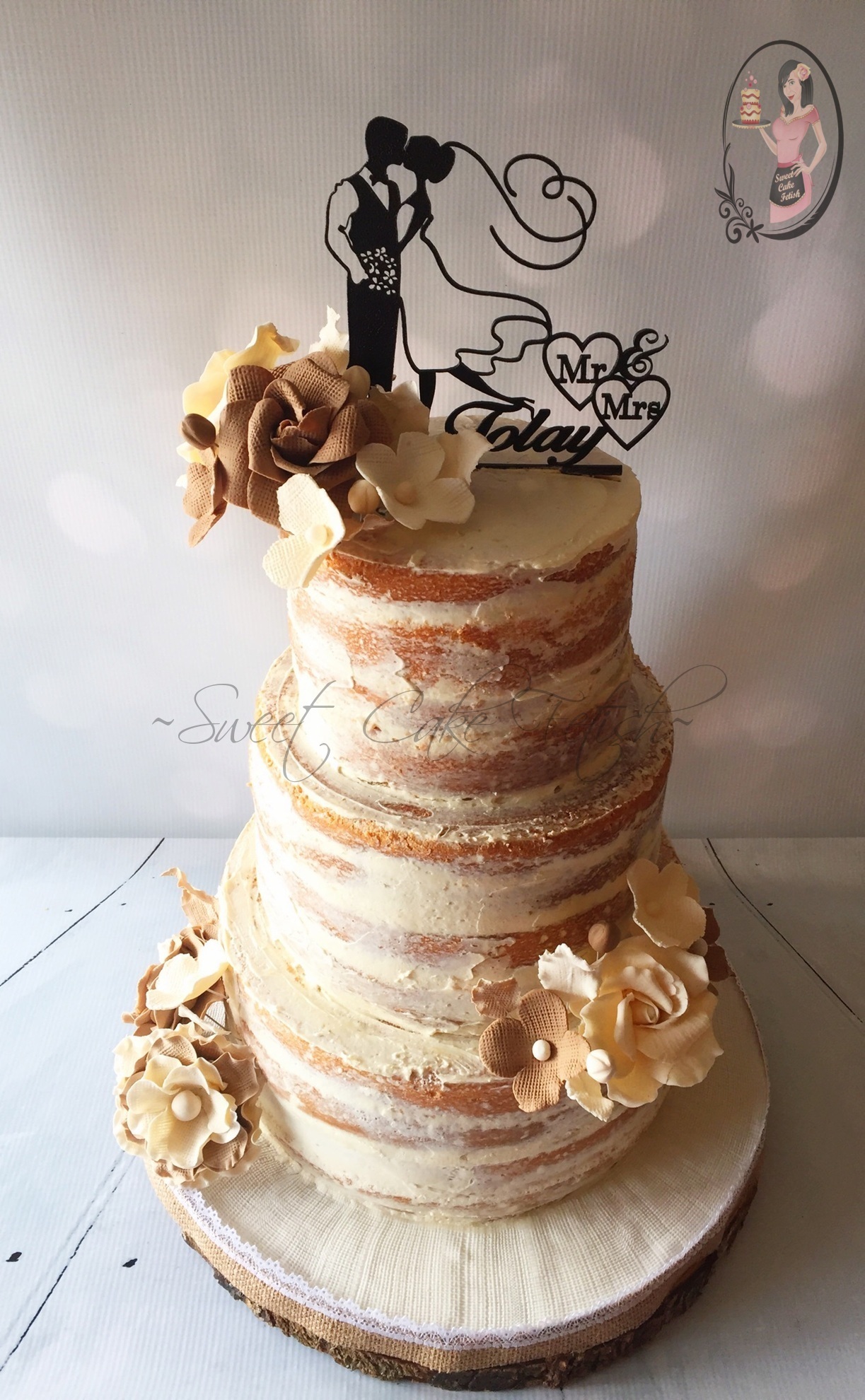 Rustic Naked Wedding Cake