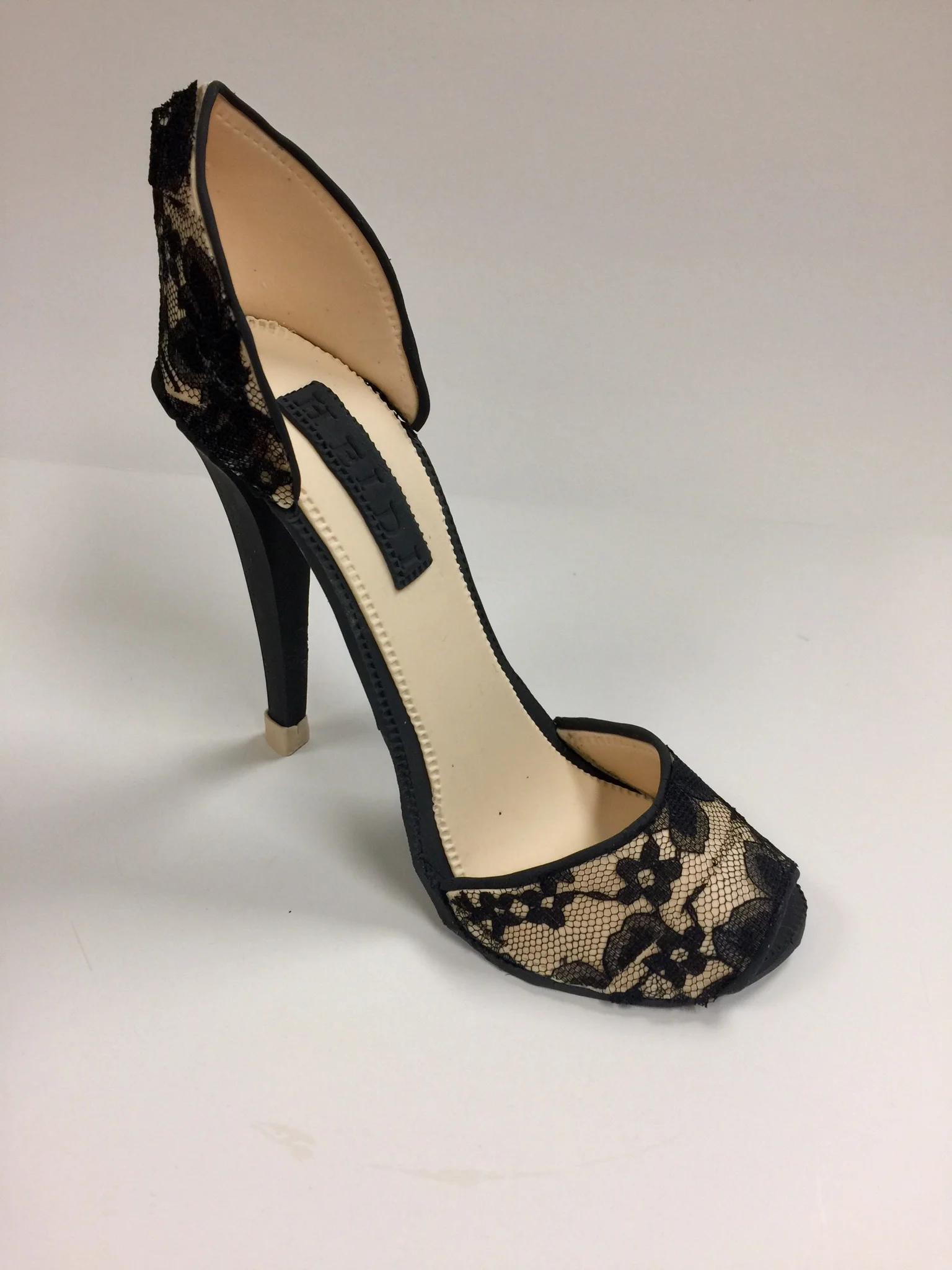 black lace high heel shoes