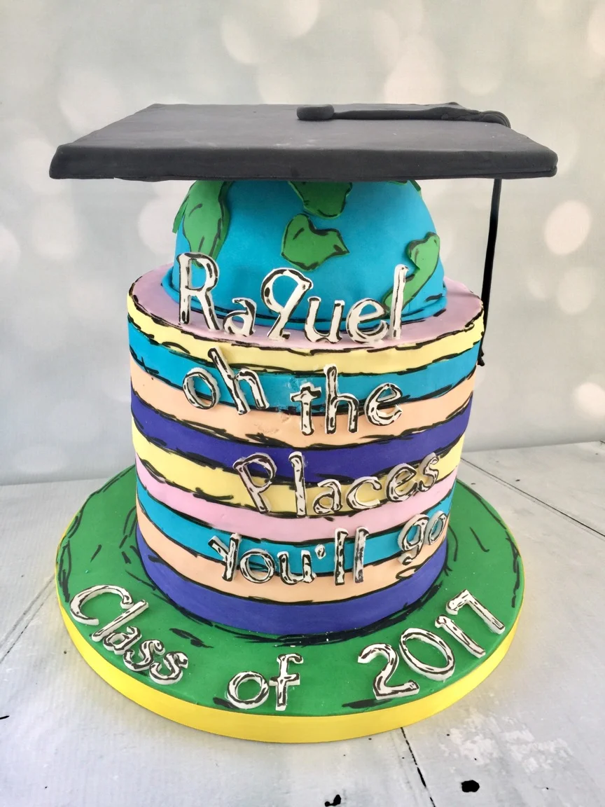 Dr. Seuss inspired graduation cake