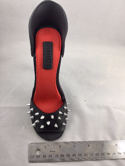 Black shoe with red flower gumpaste high heel shoe — Sweet Cake Fetish
