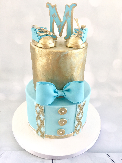 Gold and blue baby gumpaste shoes5.png