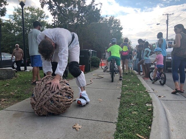 credit Chris Locke, guerilla action, Carrboro Music Fest 2018