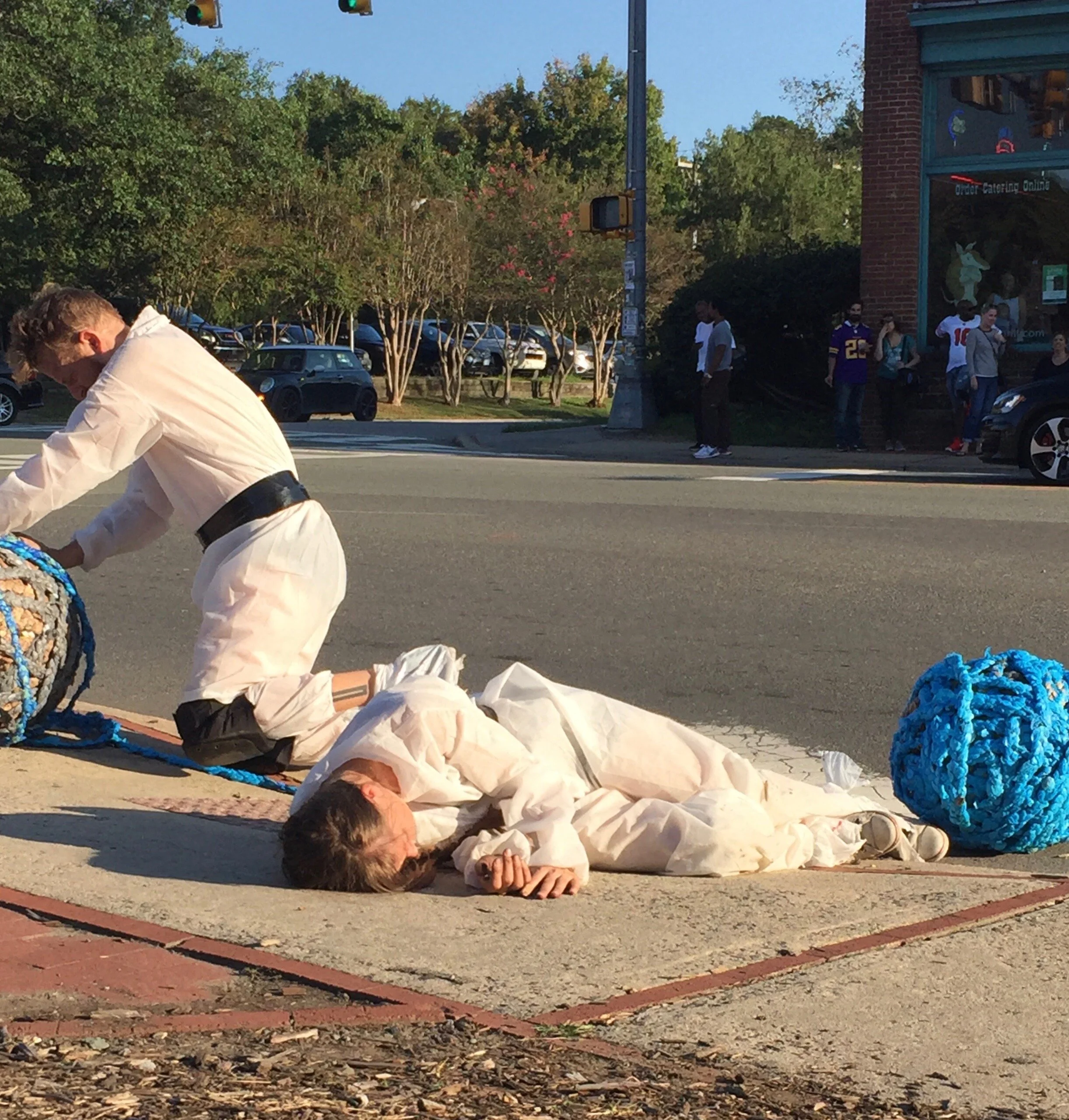 credit Chris Locke, guerilla action, Carrboro Music Fest 2018