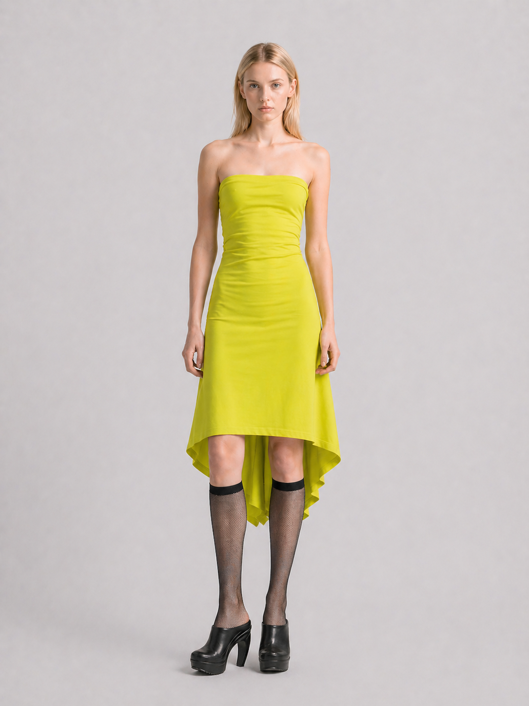 STRAPLESS DRAPED DRESS