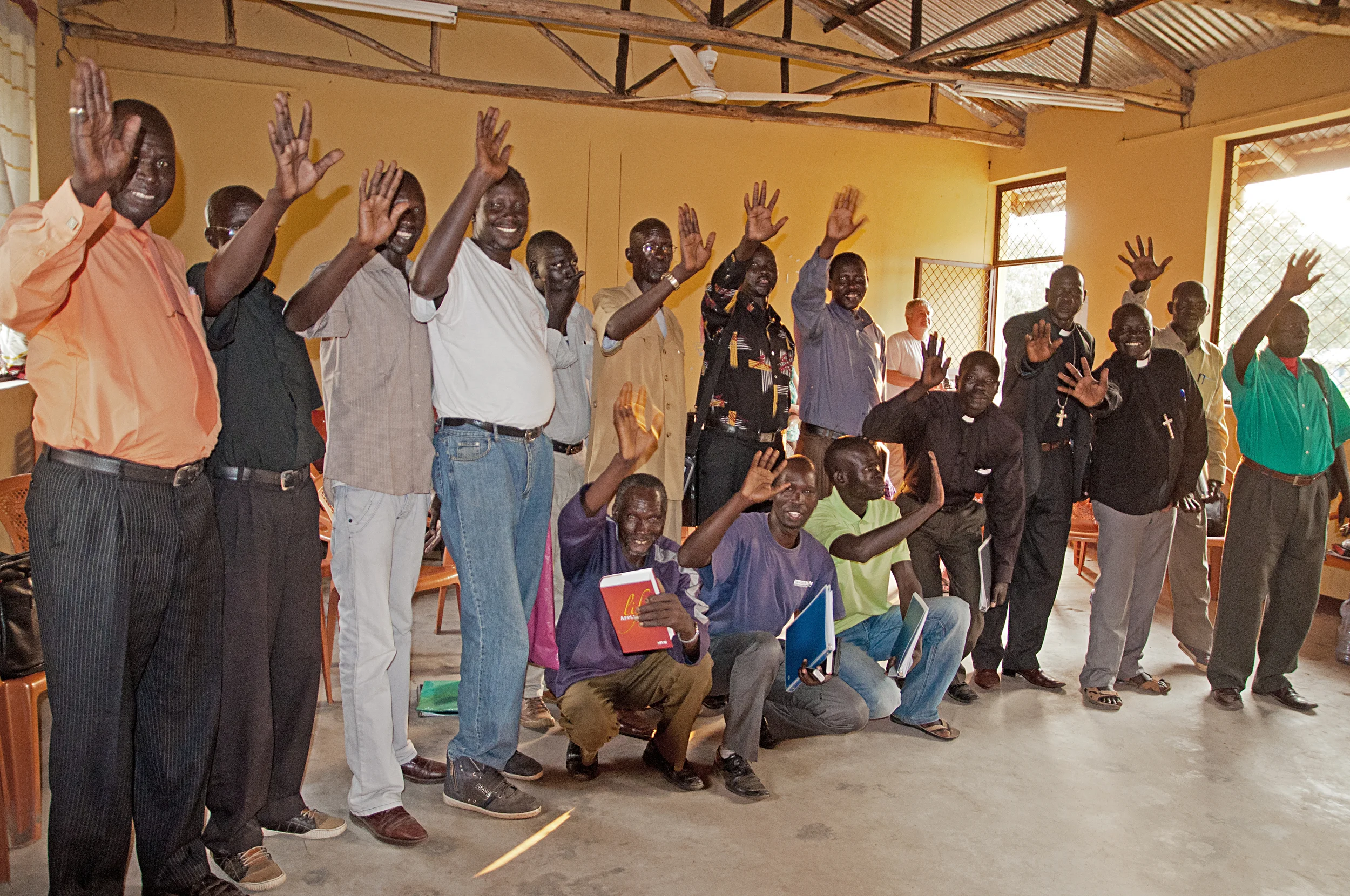 A welcome by priests from the Gambella region