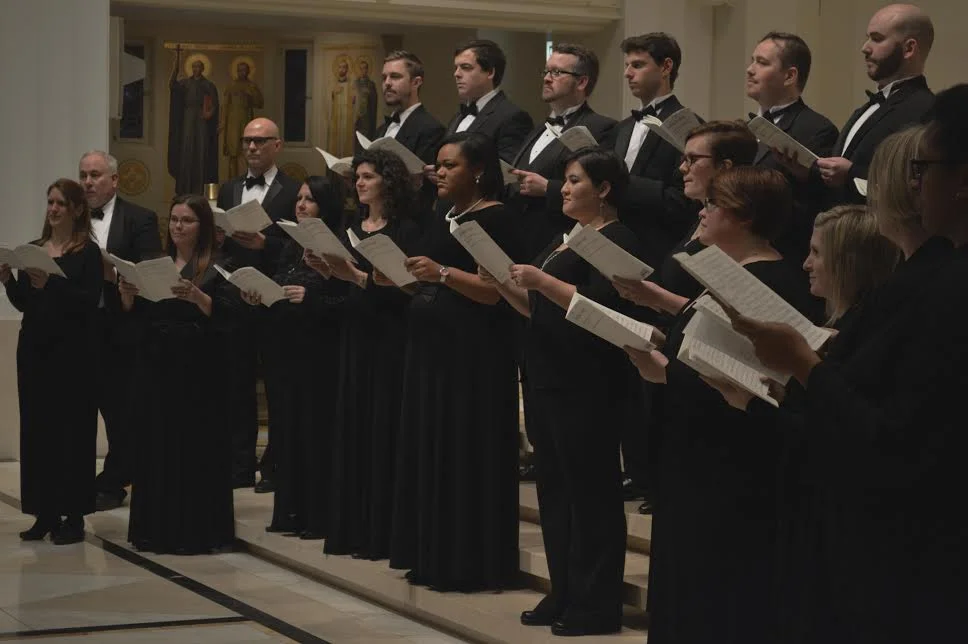 In December 2014, the Chorale gave the American premiere of John Joubert's thrilling Five Songs of Incarnation shown here in performance at Madonna della Strada Chapel, Loyola University of Chicago.