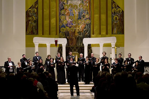 Delighting to Percy Grainger's marvelously unique carol "There was a Pig went out to Dig" during the 40th Anniversary Christmas Concert in December of 2011.
