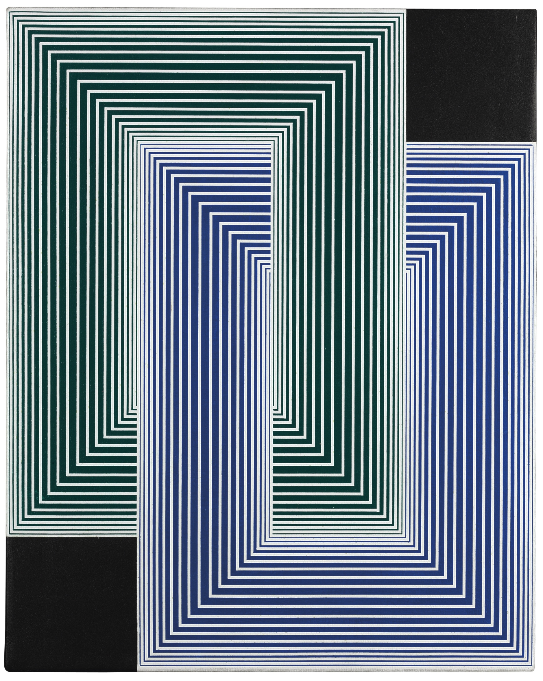 SOLD Green and Blue at Midnight , acrylic on canvas, 1986, 30 x 24 inches
