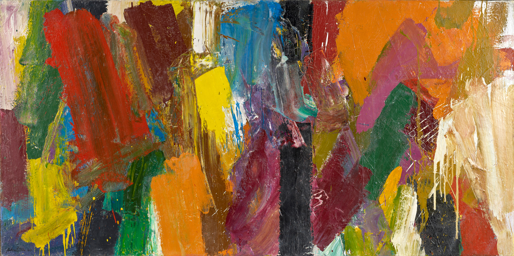 SOLD Earth Forms, 1960 , oil on canvas, 36 1/2 x 72 1/2 inches