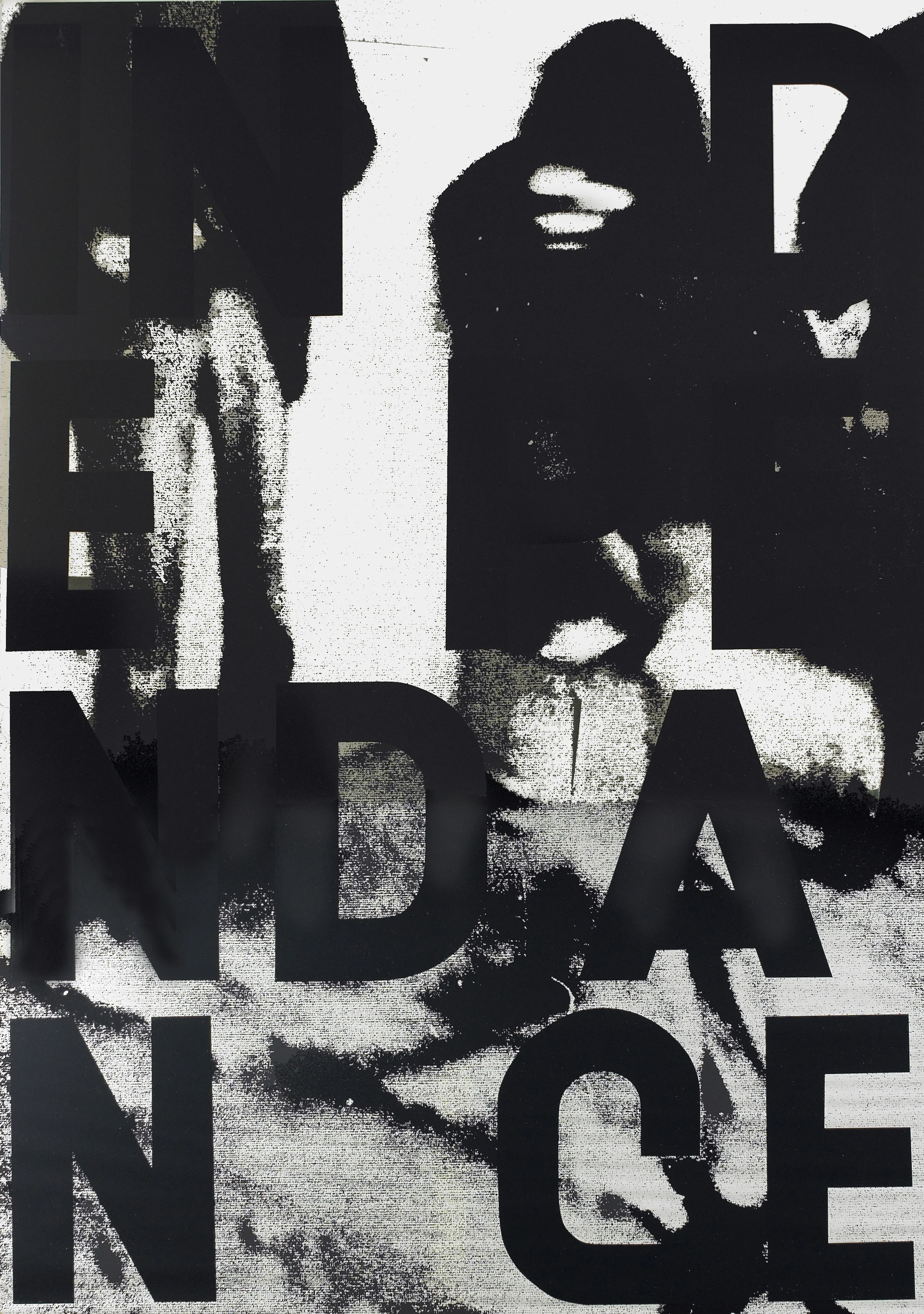 SOLD Protest #2, 2015 , silkscreen ink on mirror-polished stainless steel, 60 x 41 inches