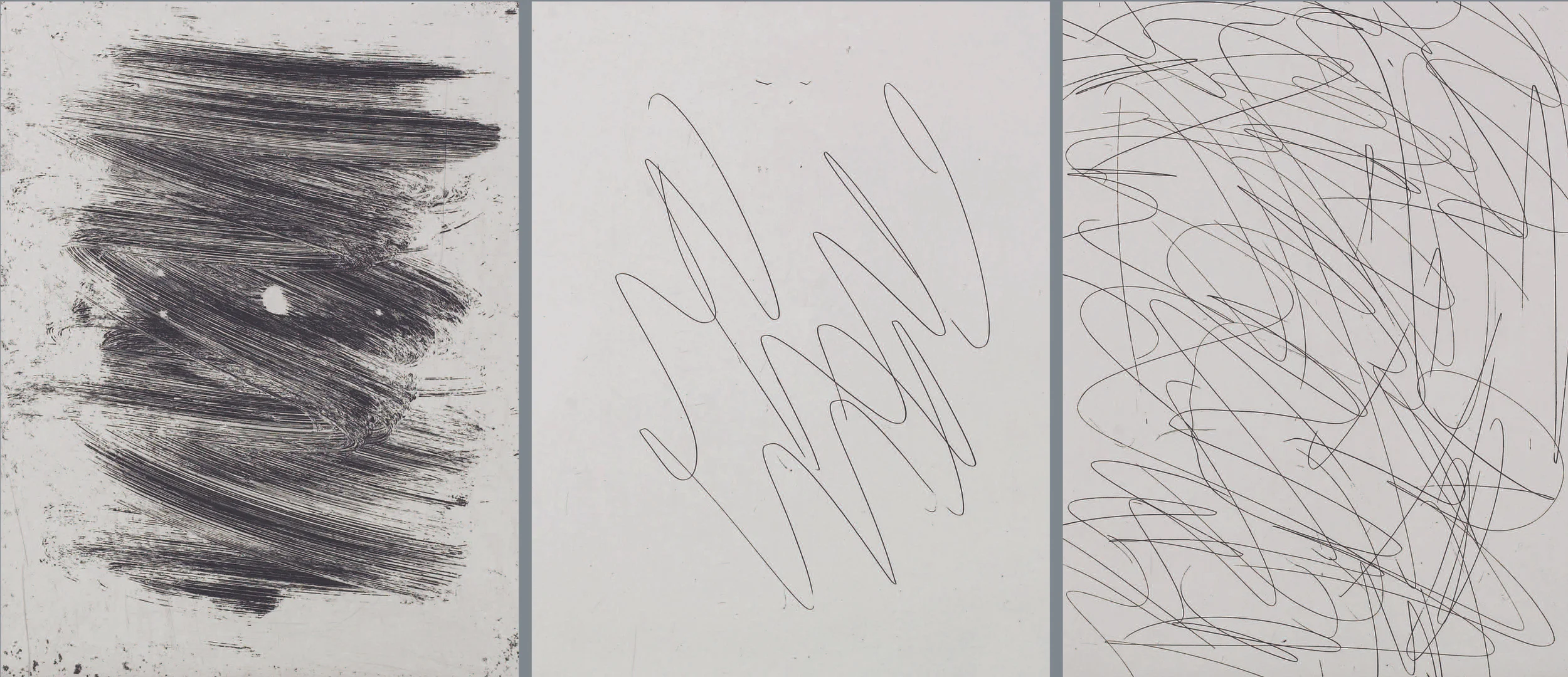6 + 4 (Portfolio of Ten Works), 2005 , Aquatint, softground and line etching on paper, each are 10 1/2 x 8 inches Sold: Far right piece
