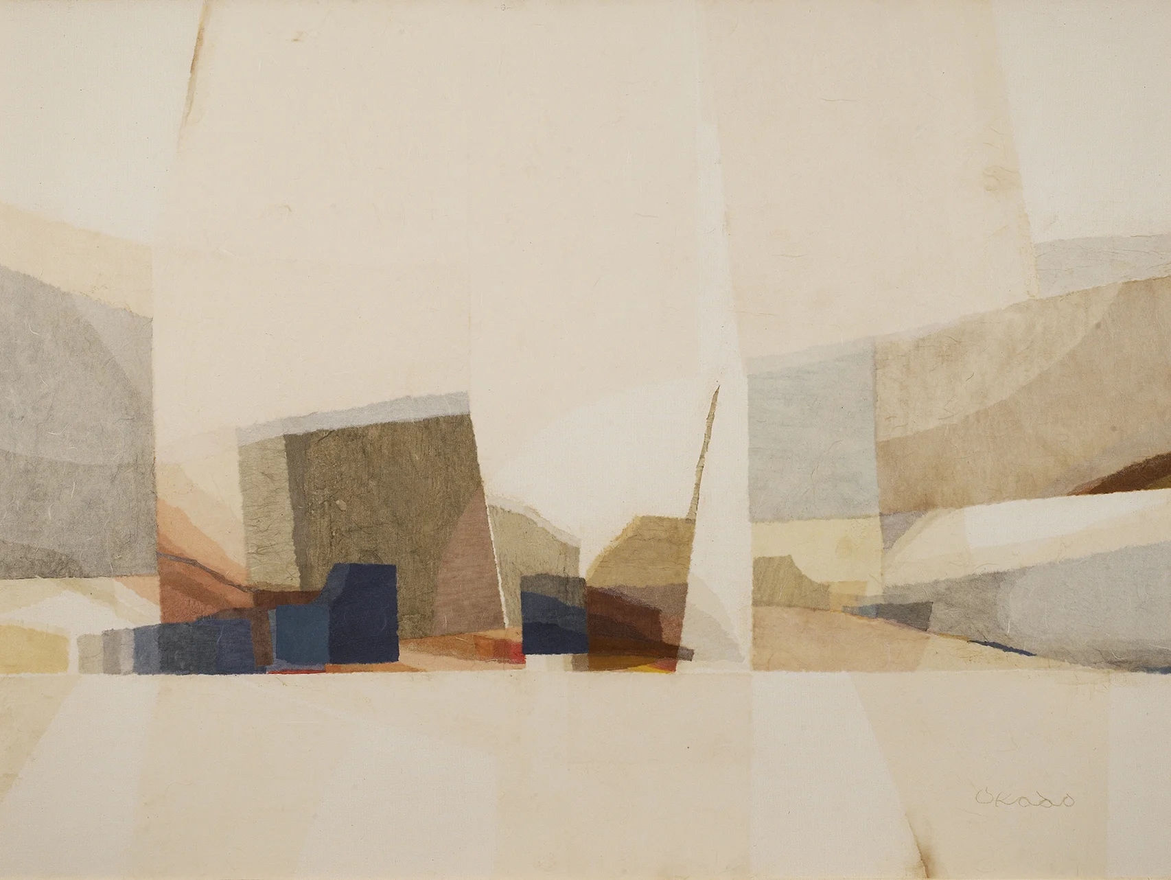 SOLD Untitled, c. 1970 , paper collage on canvas, 36 x 48 inches