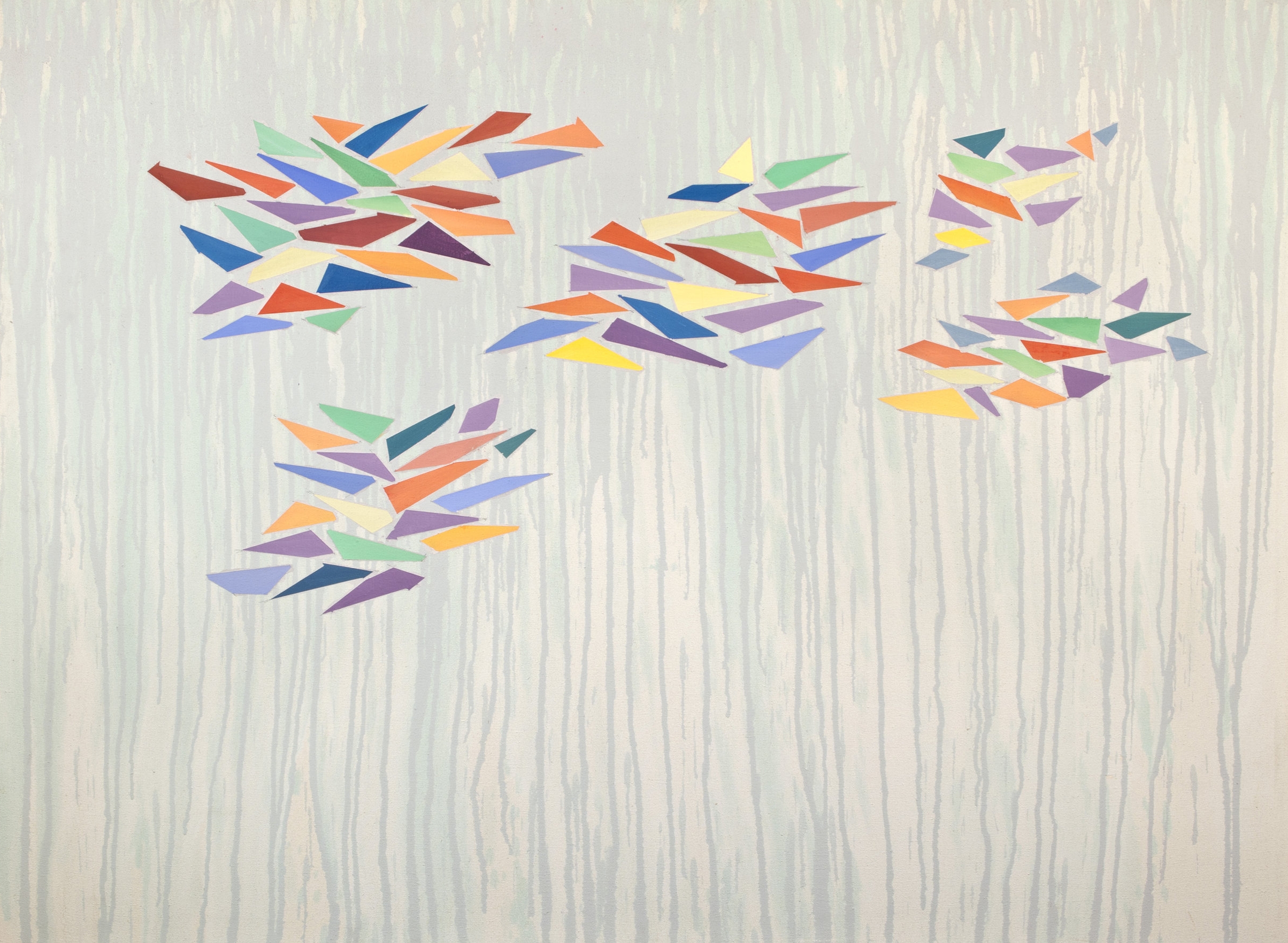 Colors on Pale Purple-Green, 1976 , oil and acrylic on canvas, 36 x 47 1/2 inches