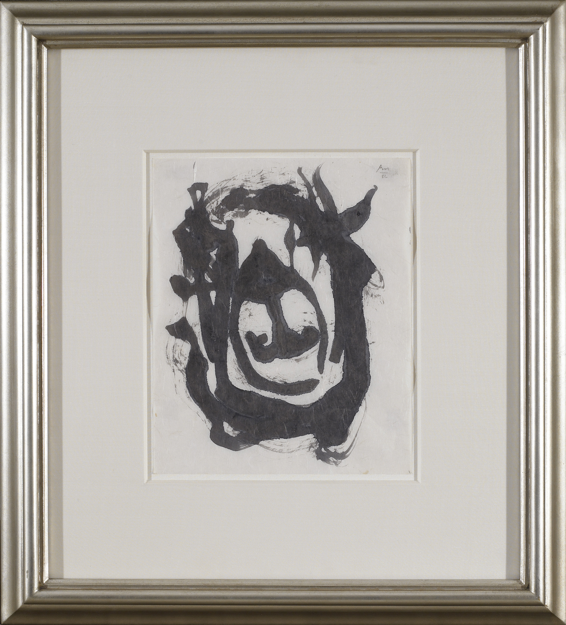 SOLD Untitled, 1986 , black and Sepia ink on rice paper, 11 x 9 inches