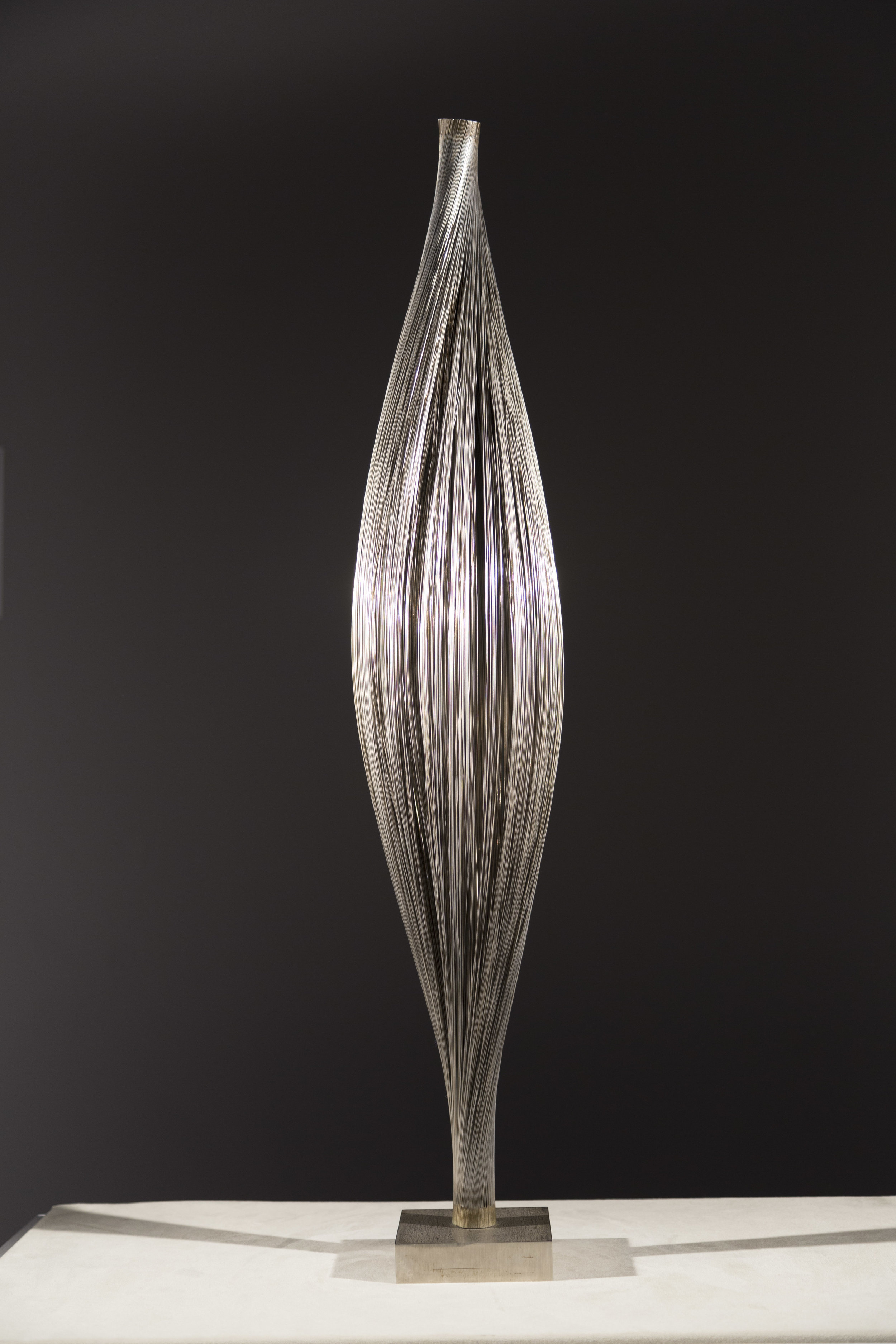 SOLD Untitled (Wire Bundle) , c. 1967, steel wire, bronze, silver solder, 30 1/4 x 5 1/2 diameter inches