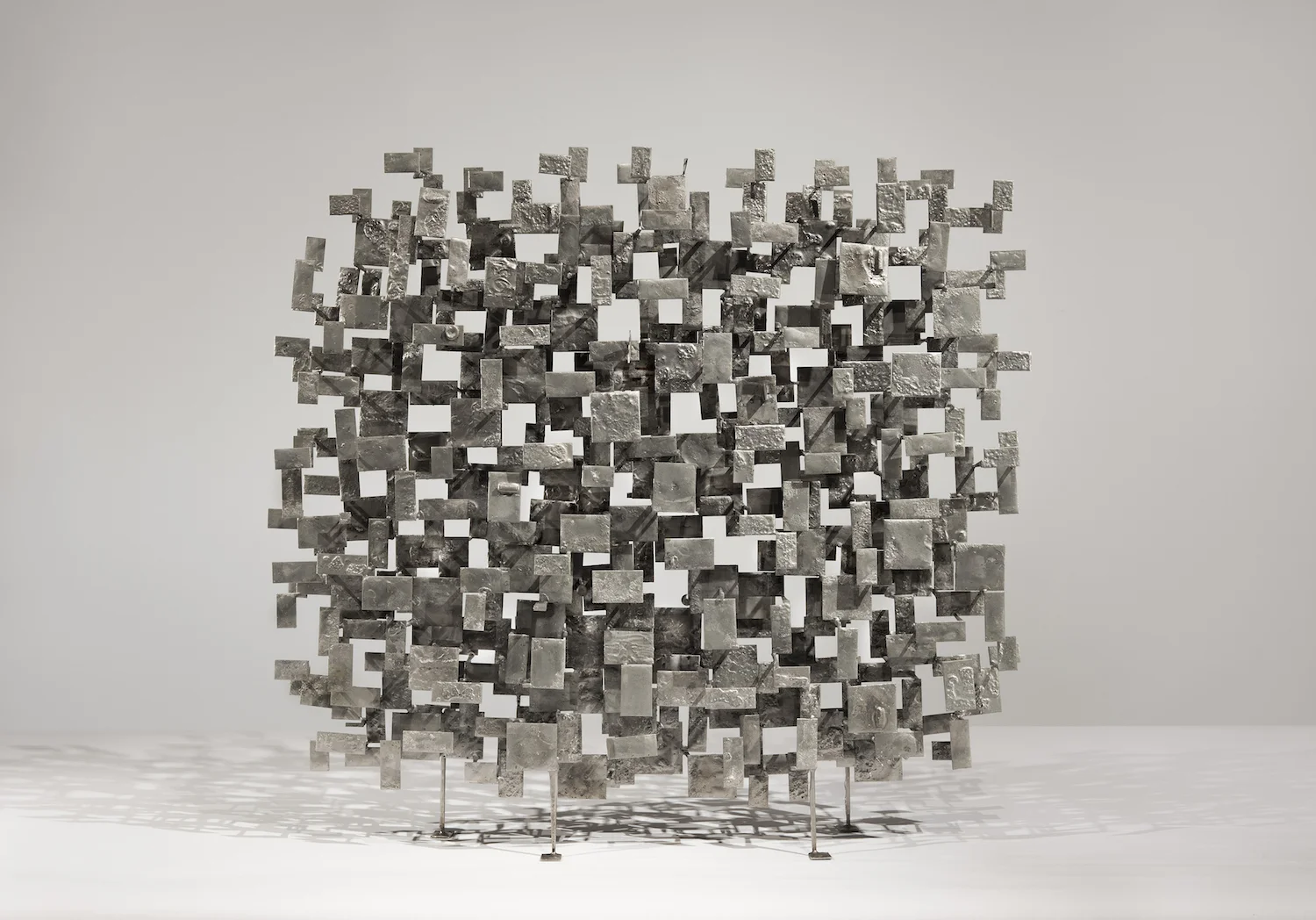 SOLD Construction After the Enjoyment of a Mulberry Tree , 1951, Constructed steel and chromium tonal sculpture with bronze patina and heated design., 1951, 29” high x 30 1/2” wide