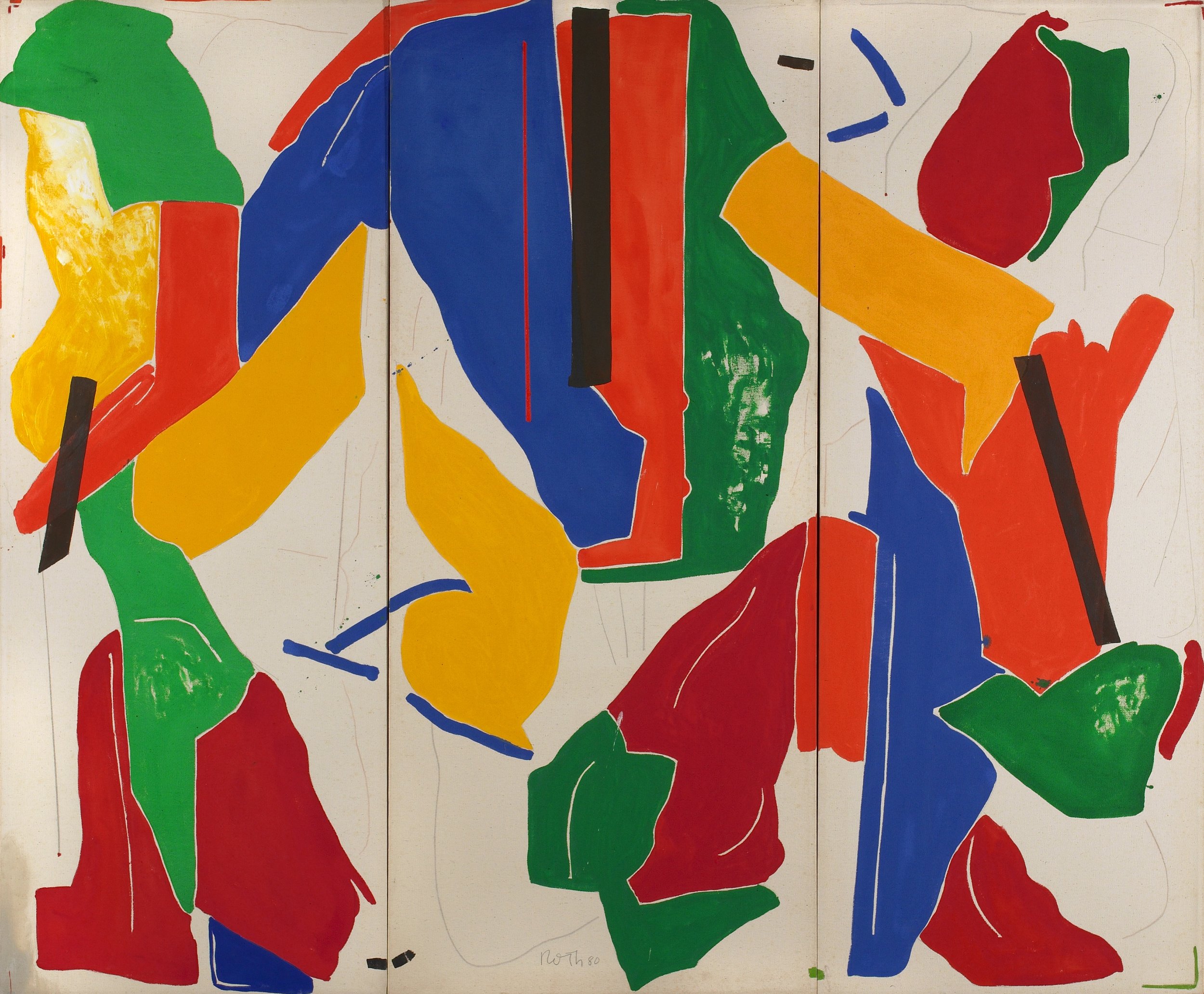 The Rich Perfume of Forgetfulness , 1980, Acrylic on canvas, 67 x 81 inches: 67 x 26 inches each