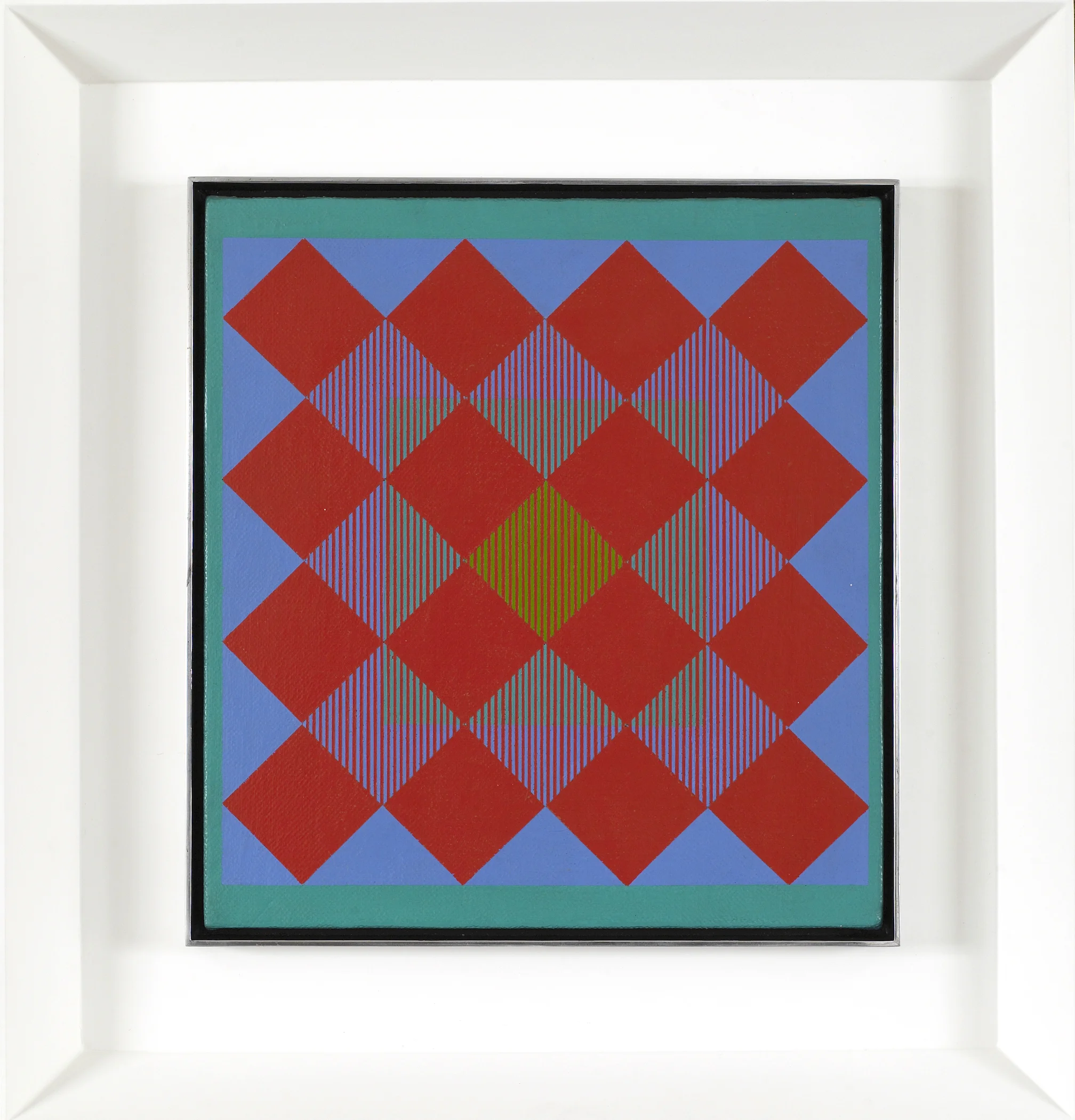 SOLD Astrological Conditions , Oil on canvas mounted to board, 1964, 13 5/8 x 12 5/8 inches