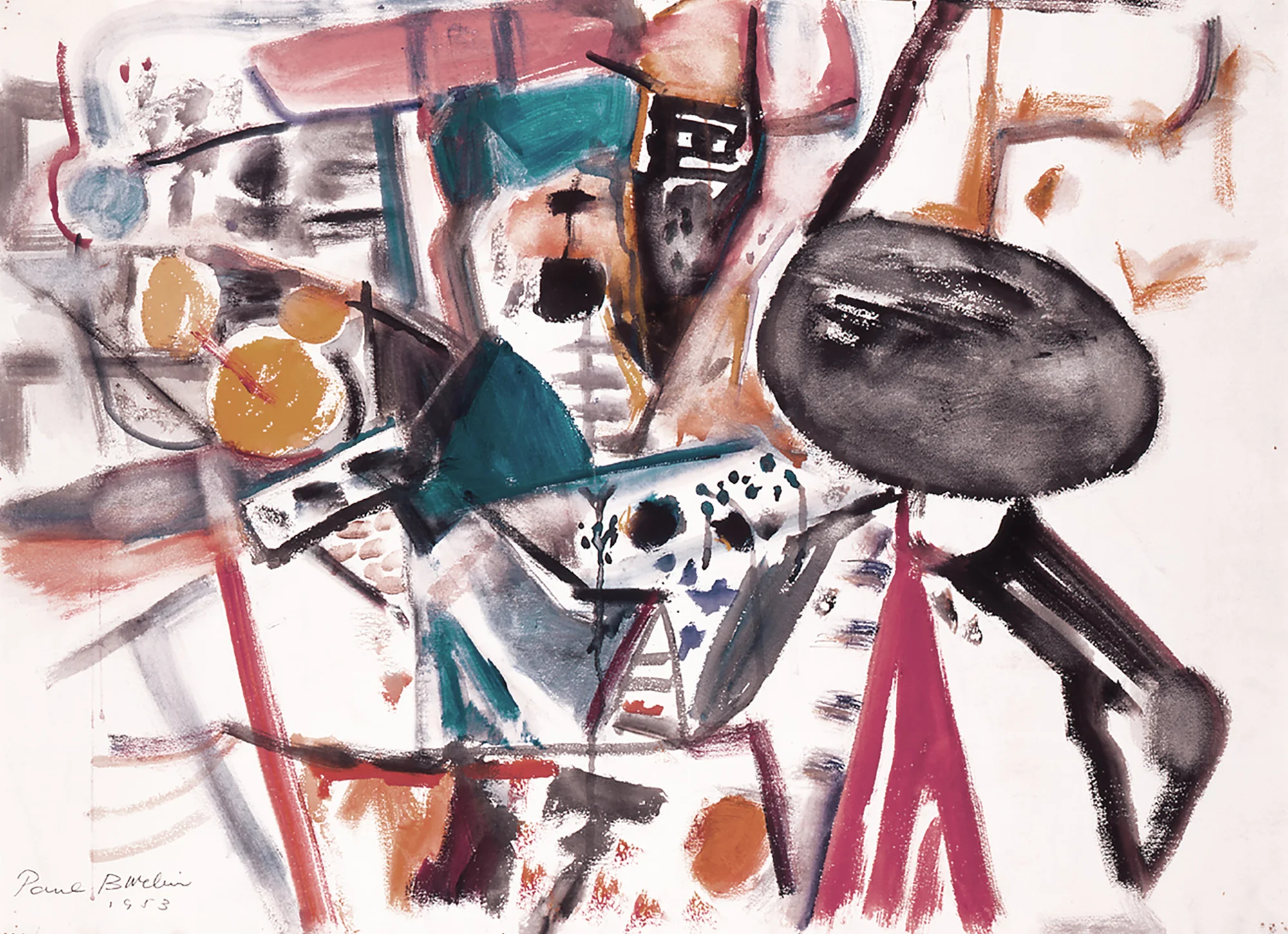 The Banker , 1953, watercolor on paper, 22 1/2 x 30 1/2 inches
