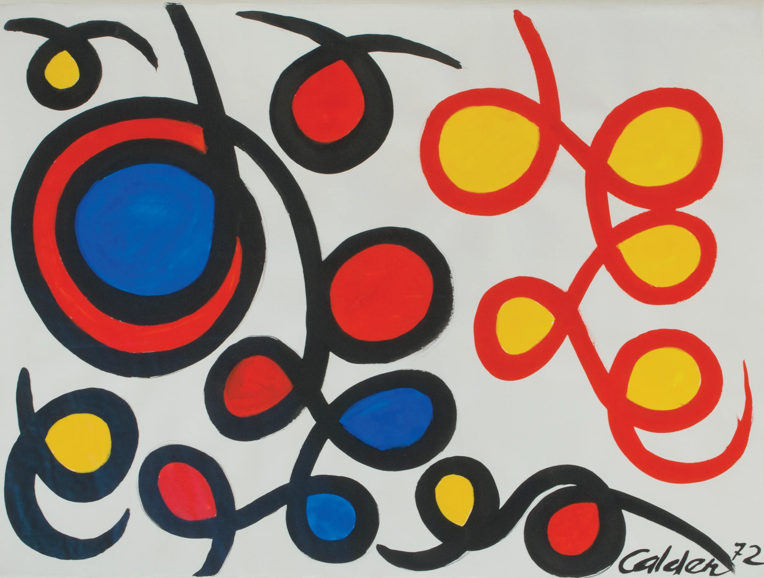 SOLD Loops Filled In, 1972 , gouache on paper, 23 x 31 inches