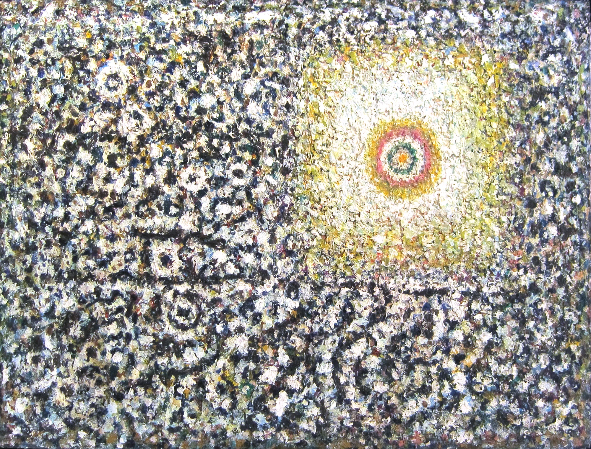 SOLD Eye of the Square, 1967 , oil on board, 22 1/2 x 30 inches