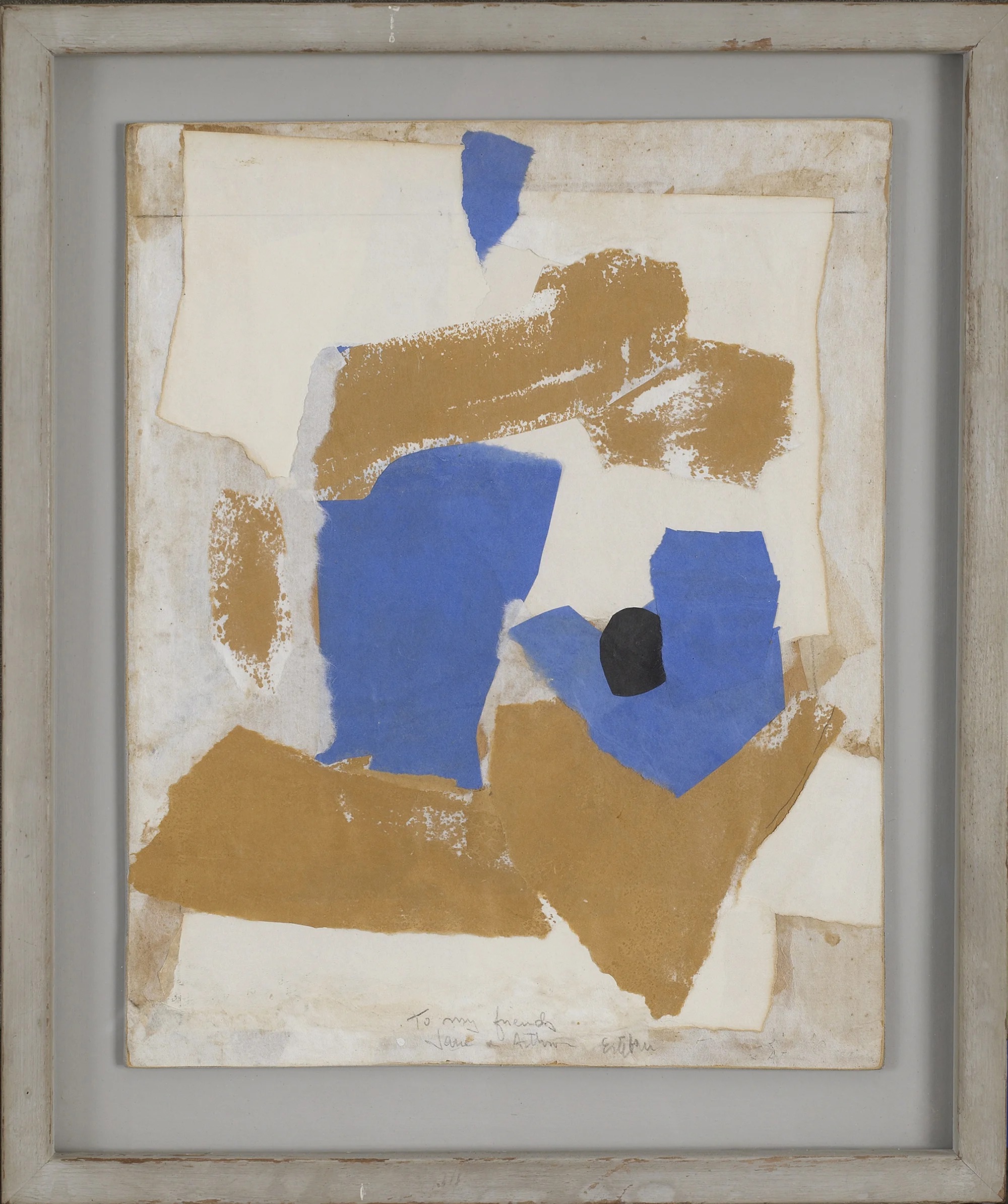 SOLD Untitled, c. 1961 , collage on board painted by the artist, 13 1/2 x 10 1/2 inches