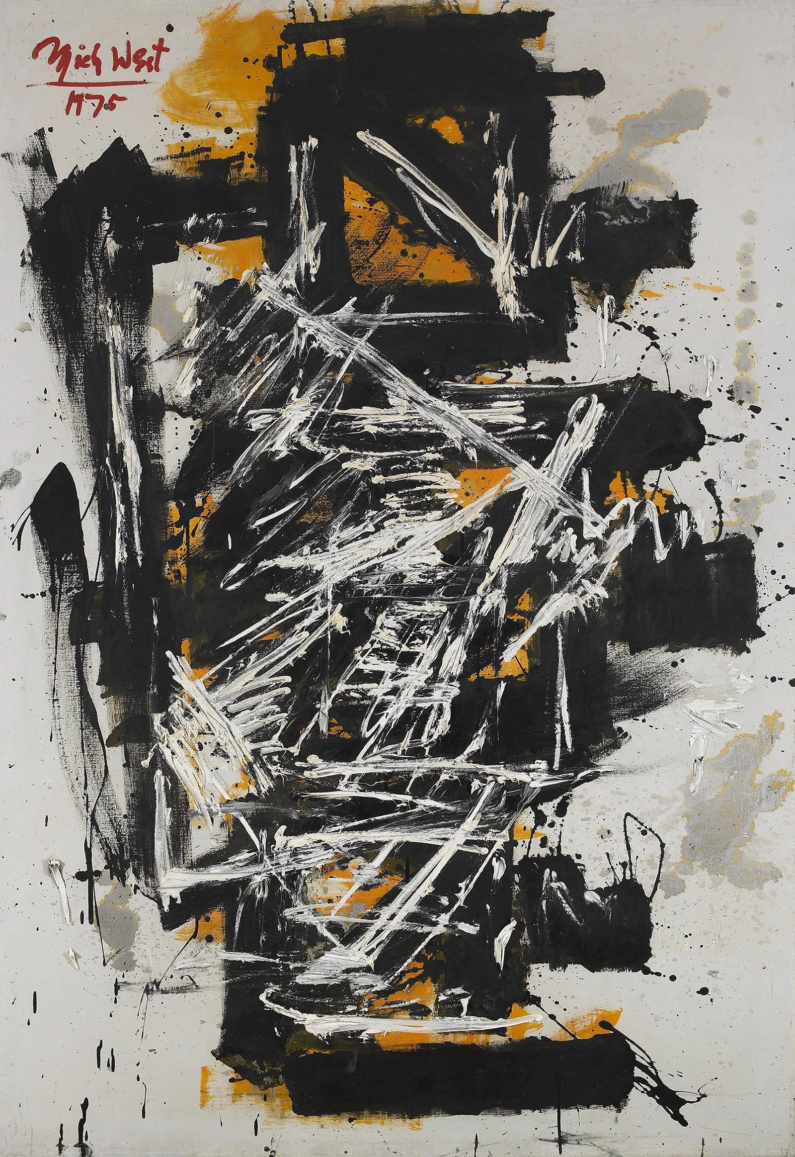 SOLD Cubist Totem , 1975, oil on canvas, 75 x 51 inches