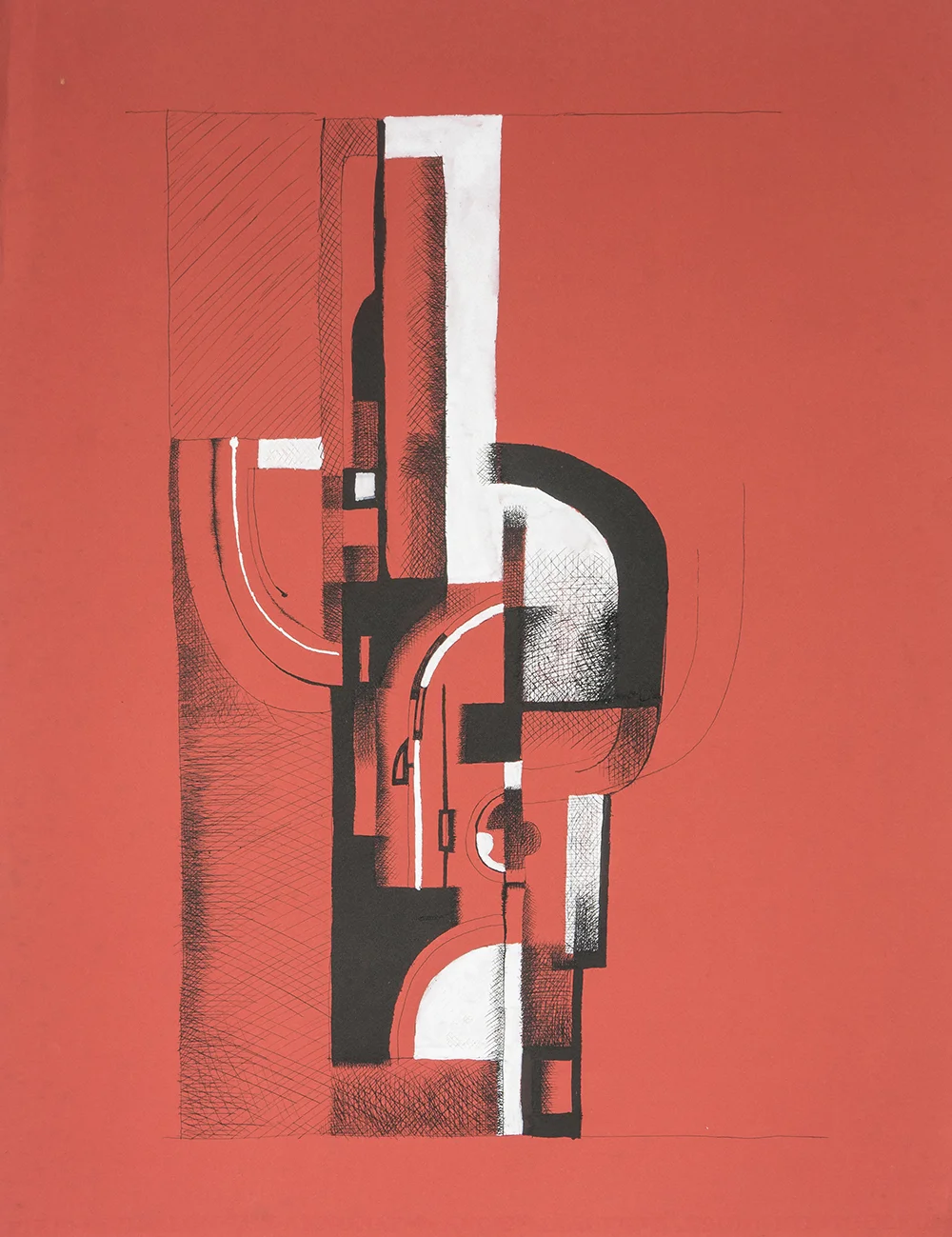 Untitled, Ink and gouache on paper, c. 1959, 25 5/8 x 19 5/8 inches