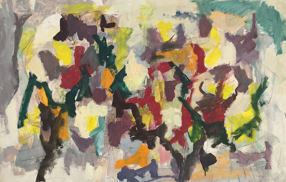 Untitled, Acrylic on canvas, c. 1950s, 27 1/4 x 41 1/4 inches