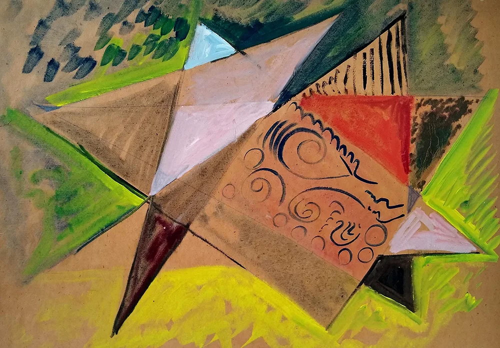 Untitled, Acrylic and graphite on paper, c. 1947, 21 x 29 inches