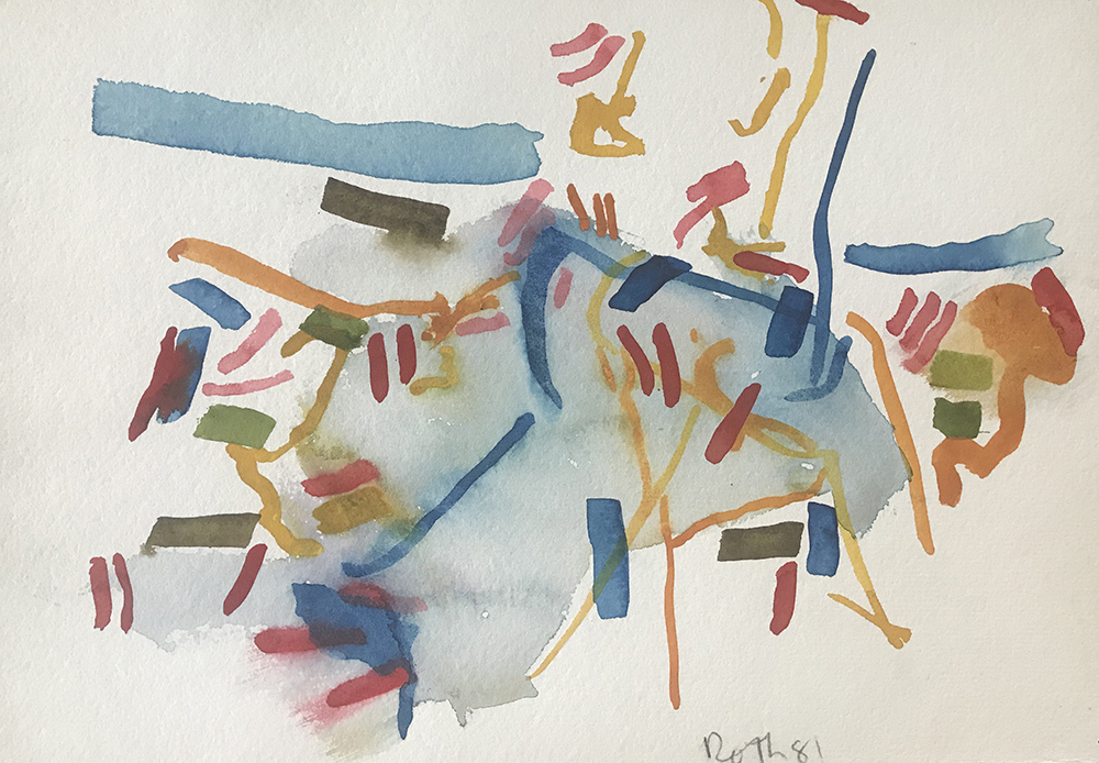 #2626 Untitled, Watercolor on paper, 1981, 8 x 11 inches