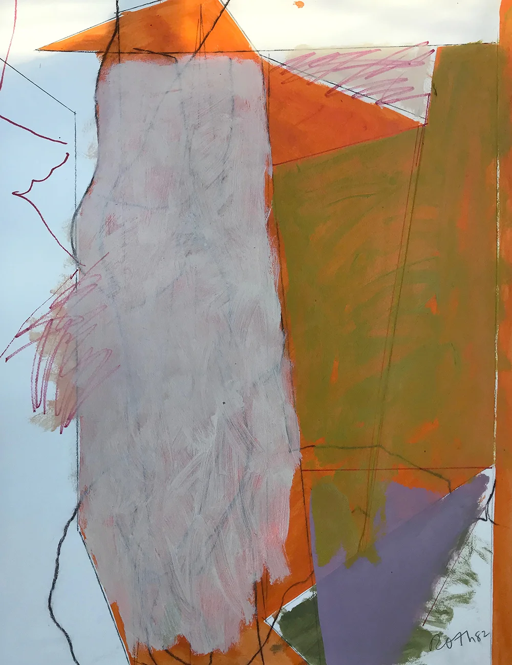 #2904 Untitled, Acrylic and colored pencil on paper, 1982, 30 x 22 1/2 inches