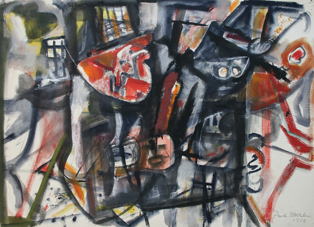Untitled (A Walk in New York), Watercolor on paper, 1953, 22 1/2 x 30 1/2 inches