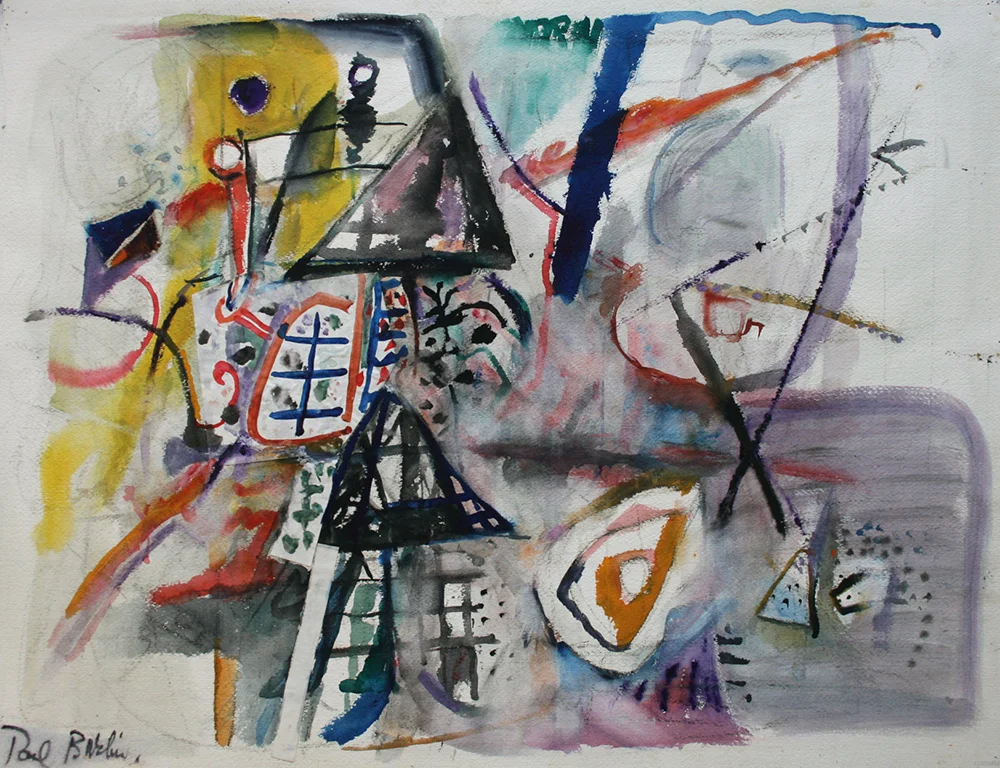 Untitled (Art Argument), Watercolor on paper, ca. 1953, 22 x 30 inches