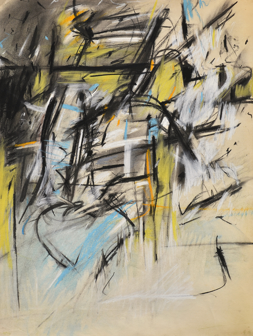 #29 Untitled , Pastel and charcoal on Ingres laid paper,1955, 25 x 19 inches