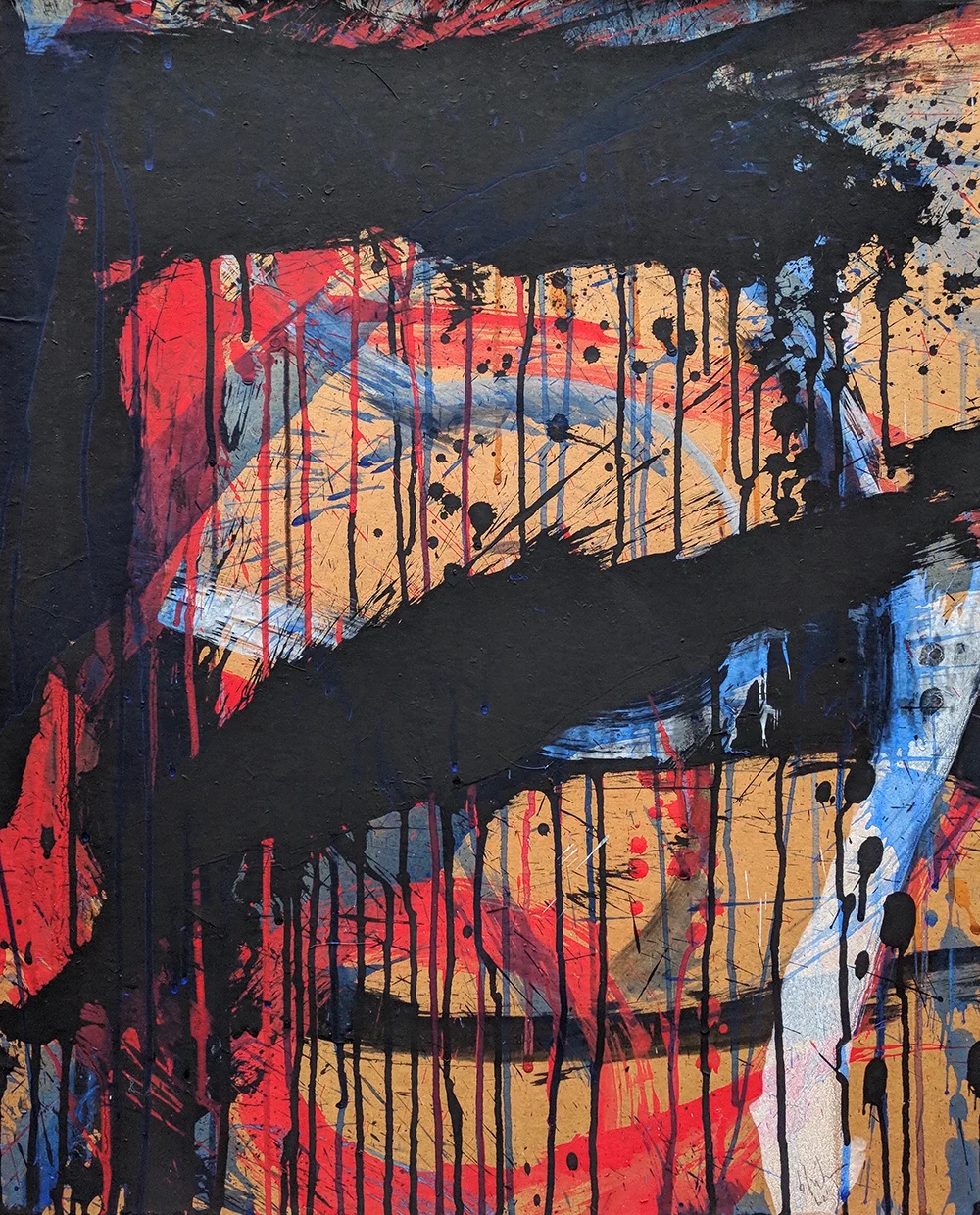 Untitled, Oil and ink on paper laid down on canvas, 1962, 24 x 19 3/4 inches