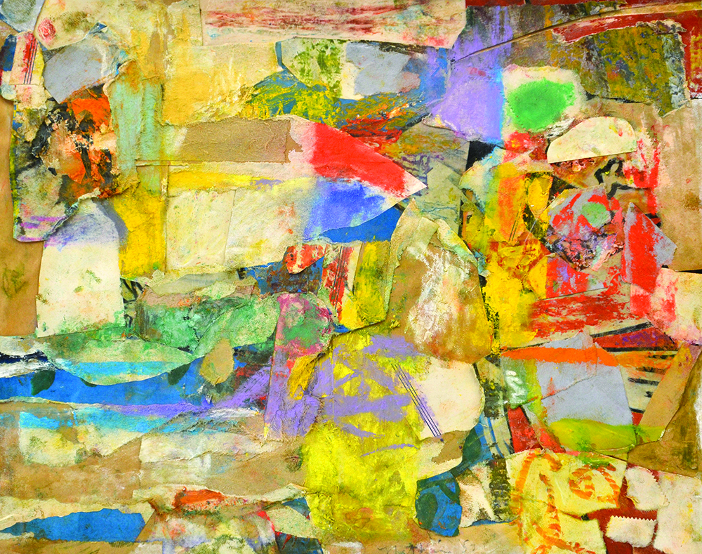 Untitled, Mixed media collage, 1957, 8 x 10 1/2 inches
