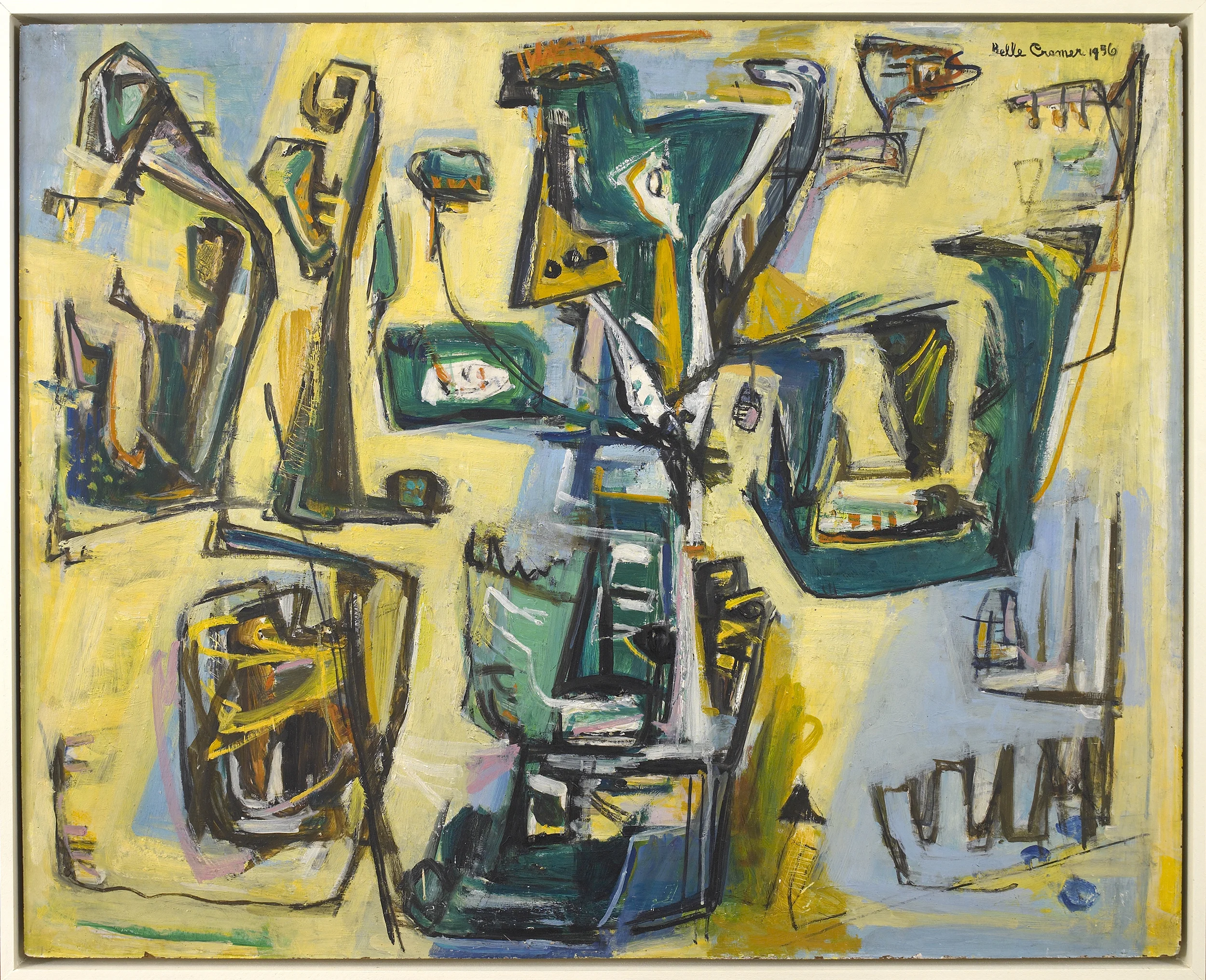 Abstract Composition, 1956, Oil on masonite, 32 x 40 inches