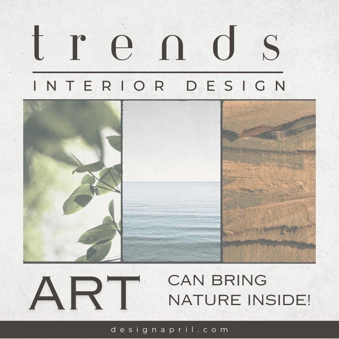 Incorporating nature into interior spaces is known as biophilic design.  If you don't have a green thumb, I have the next best thing. Consider art containing a nature theme.  I have several amazing artists that I would love to introduce you to.  Lets