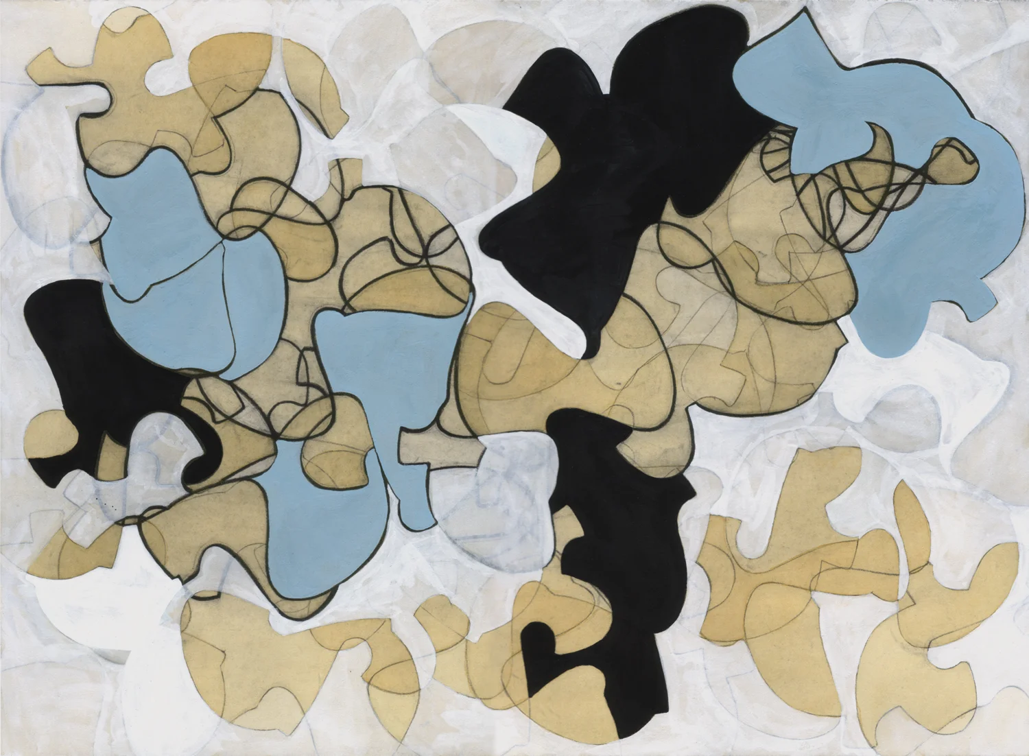 BETWEEN TWO WORLDS 2004, watercolor, gouache and charcoal on paper, 10 x 14 inches
